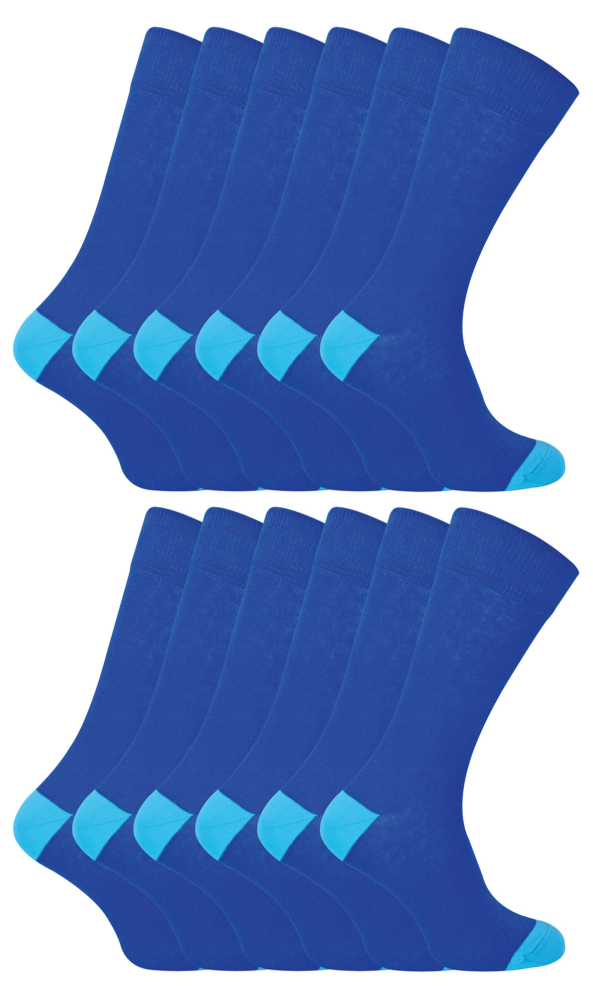 Thumbnail - 12er Multipack Herren schwarze Baumwollsocken | Sock Snob | Atmungsaktive Kniestrümpfe mit gepolstertem Fersen- und Zehe...