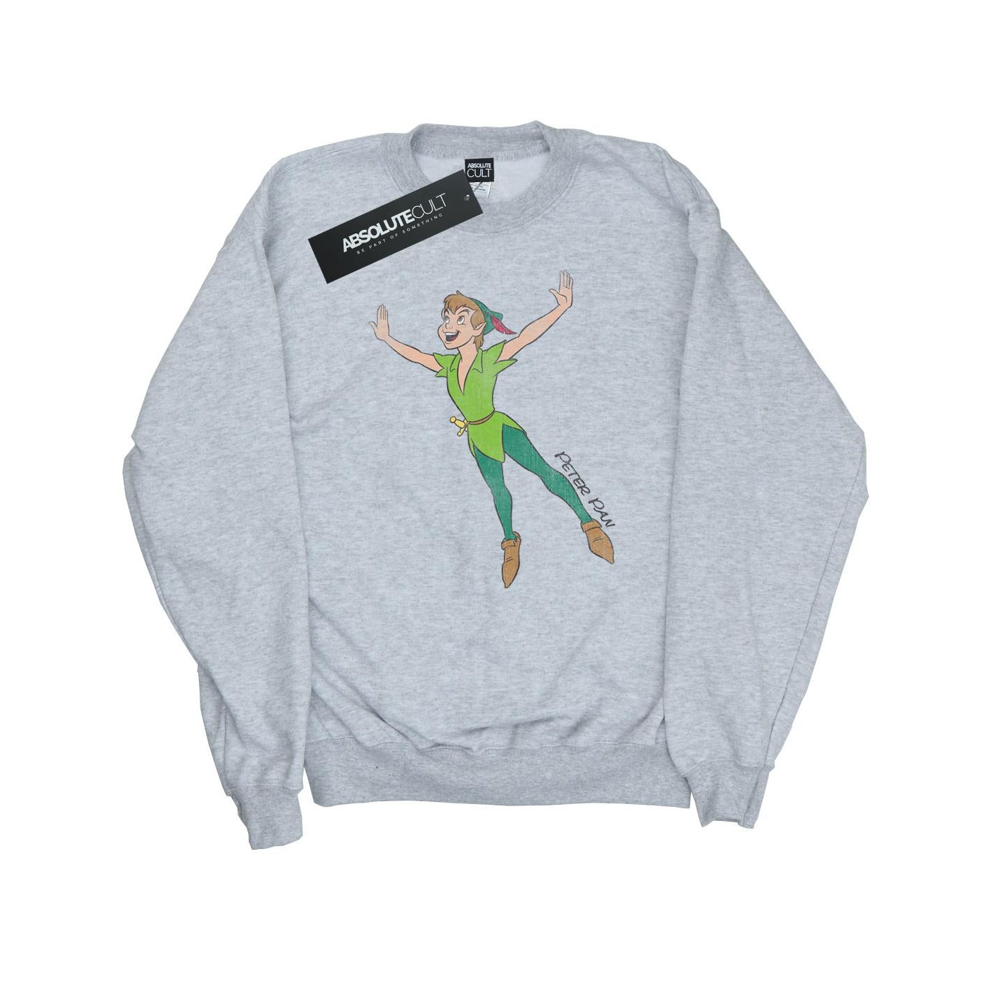 Thumbnail - Disney - "Classic Flying Peter Pan" Sweatshirt für Damen (Grau meliert)
