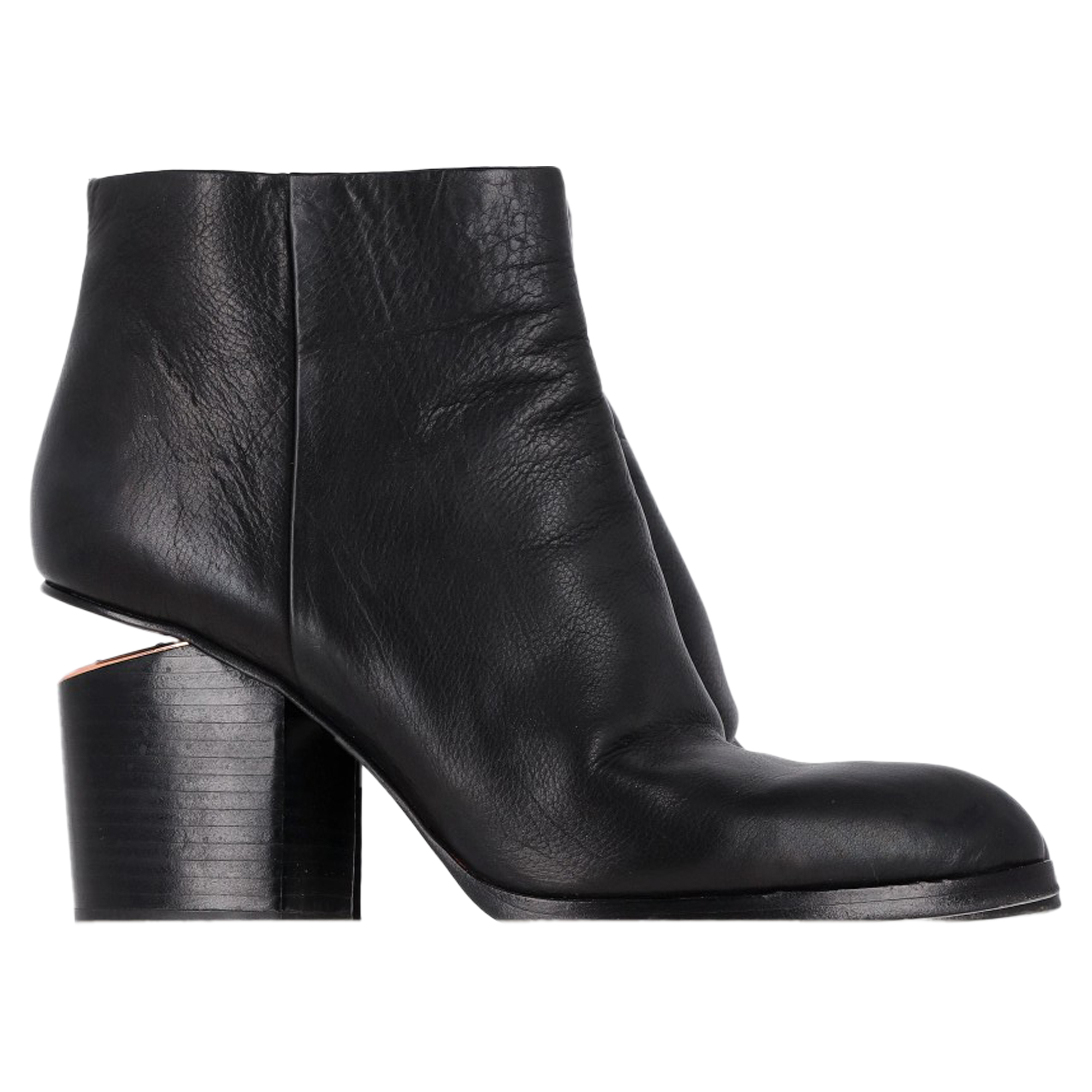 Alexander Wang Gabi Cutout Häl Ankelstövlar i Svart Läder