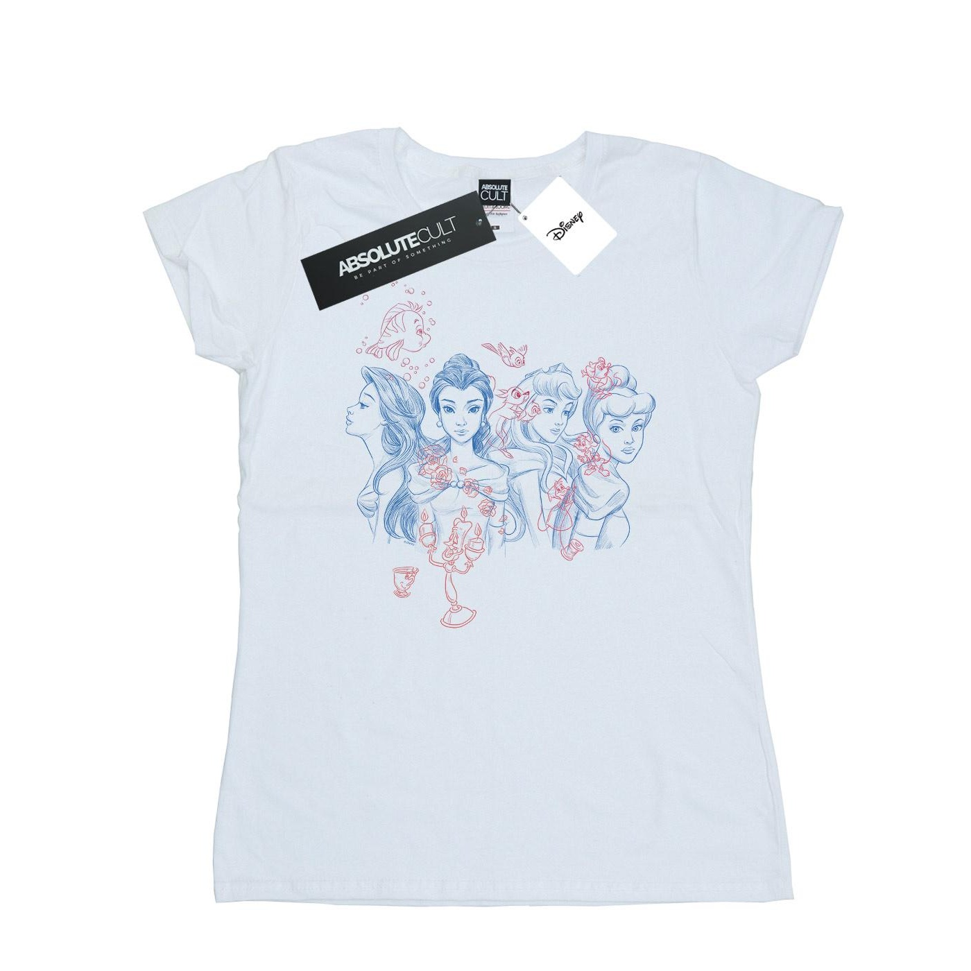 Thumbnail - Disney - "Princess Sketch" T-Shirt für Damen (Weiß)