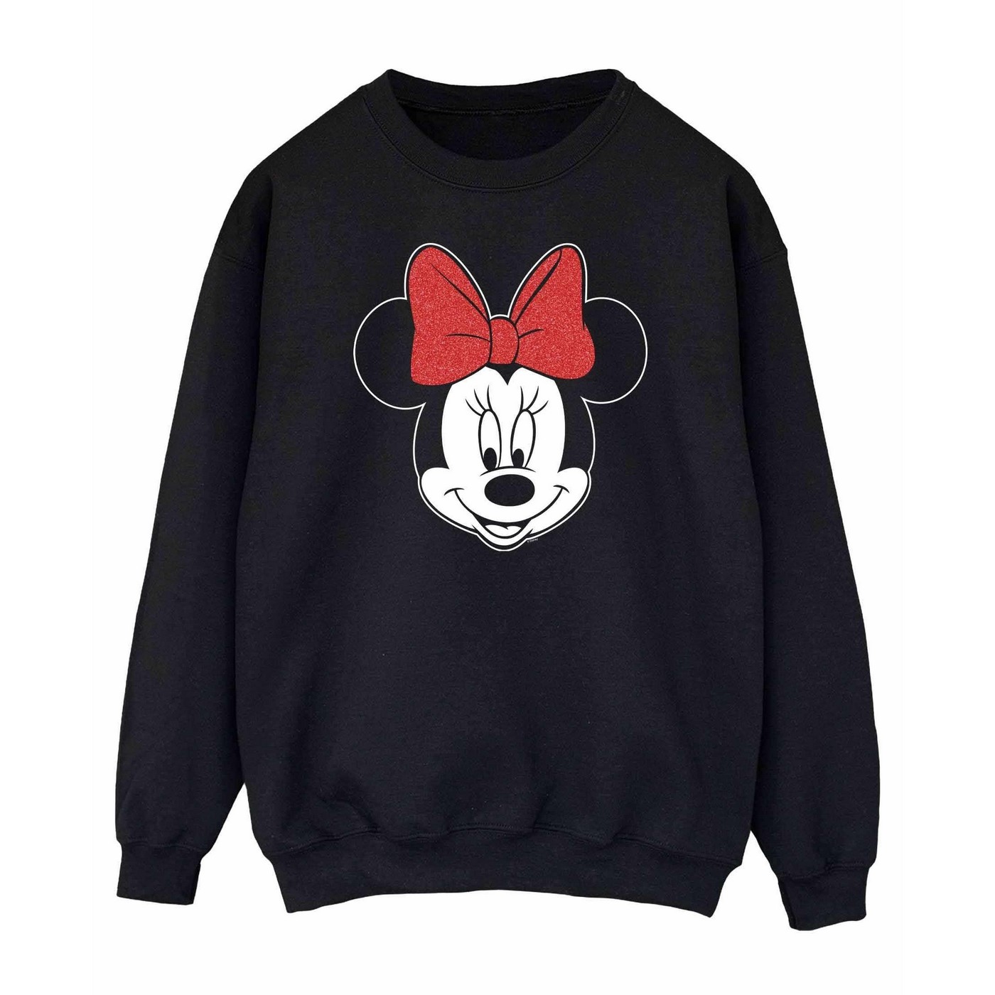 Thumbnail - Disney Damen/Damen Minnie Mouse Kopf Sweatshirt (Schwarz)
