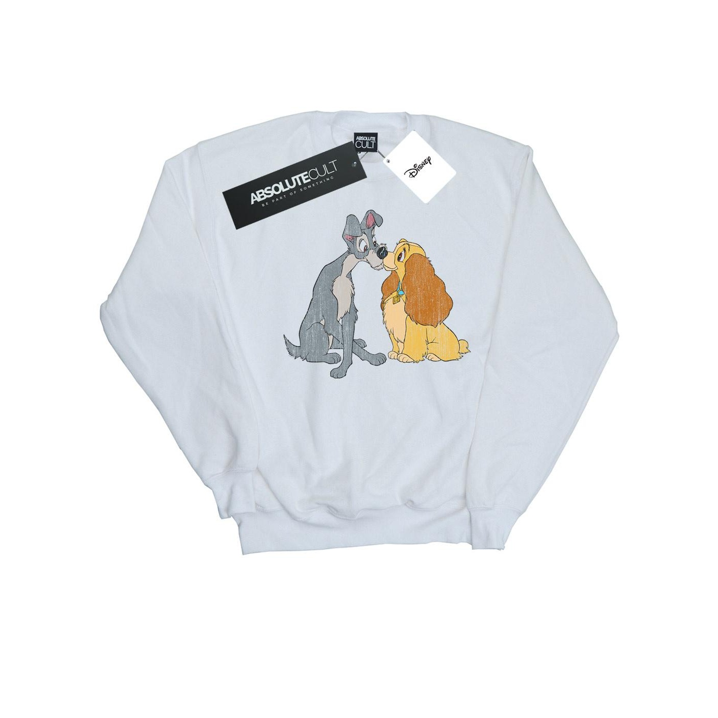 Disney - "Lady And The Tramp Distressed Kiss" Sweatshirt für Damen (Weiß)