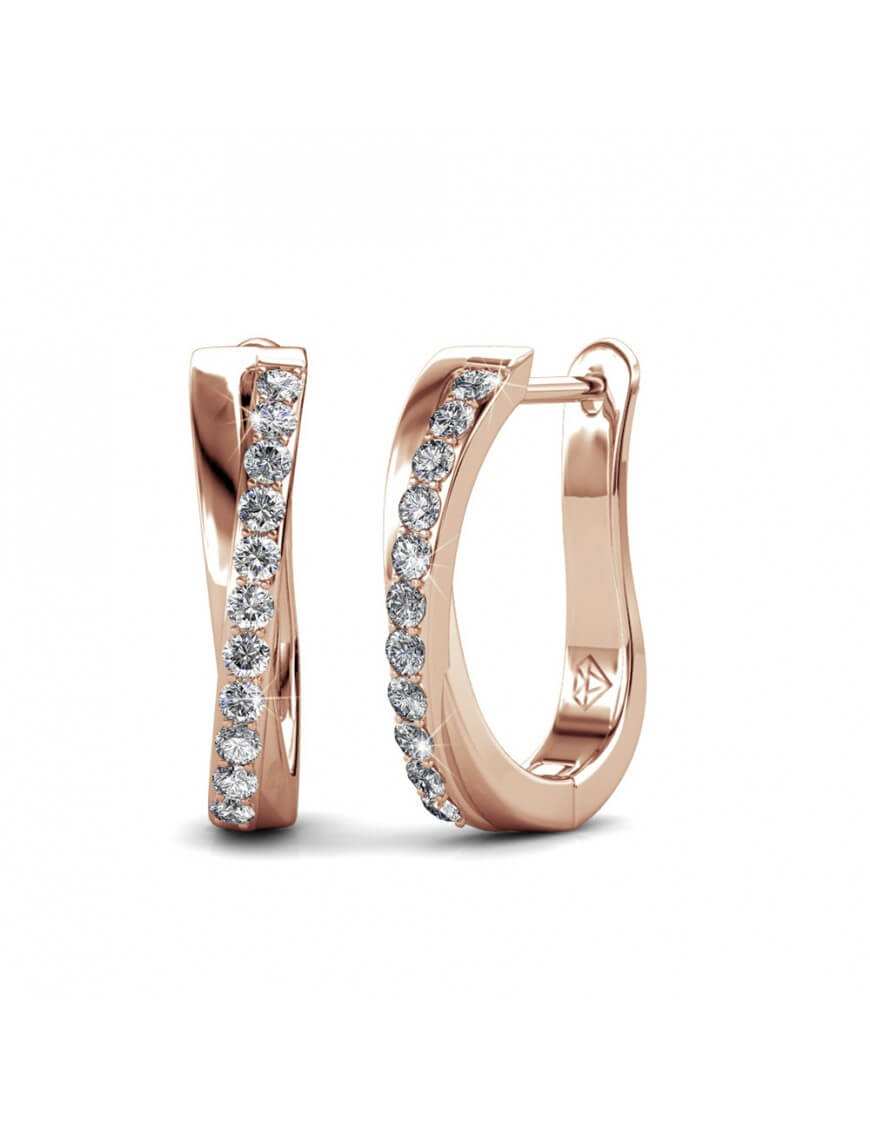 Thumbnail - Criss Ohrringe - Rose Gold und Kristall