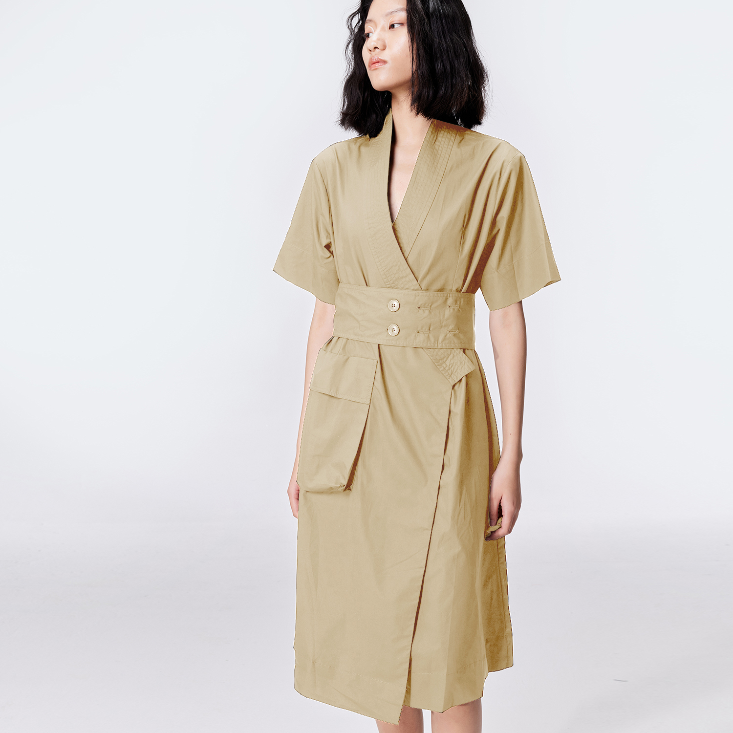 Smart & Joy Kimono omlottklänning i bomull dam – bild 2