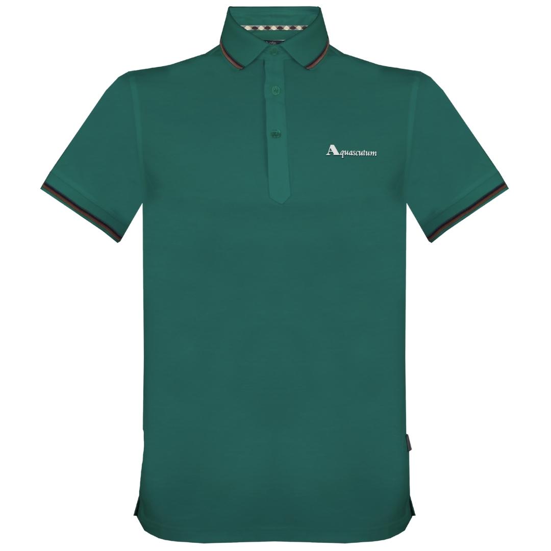 Thumbnail - Aquascutum Markenlogo Grünes Poloshirt