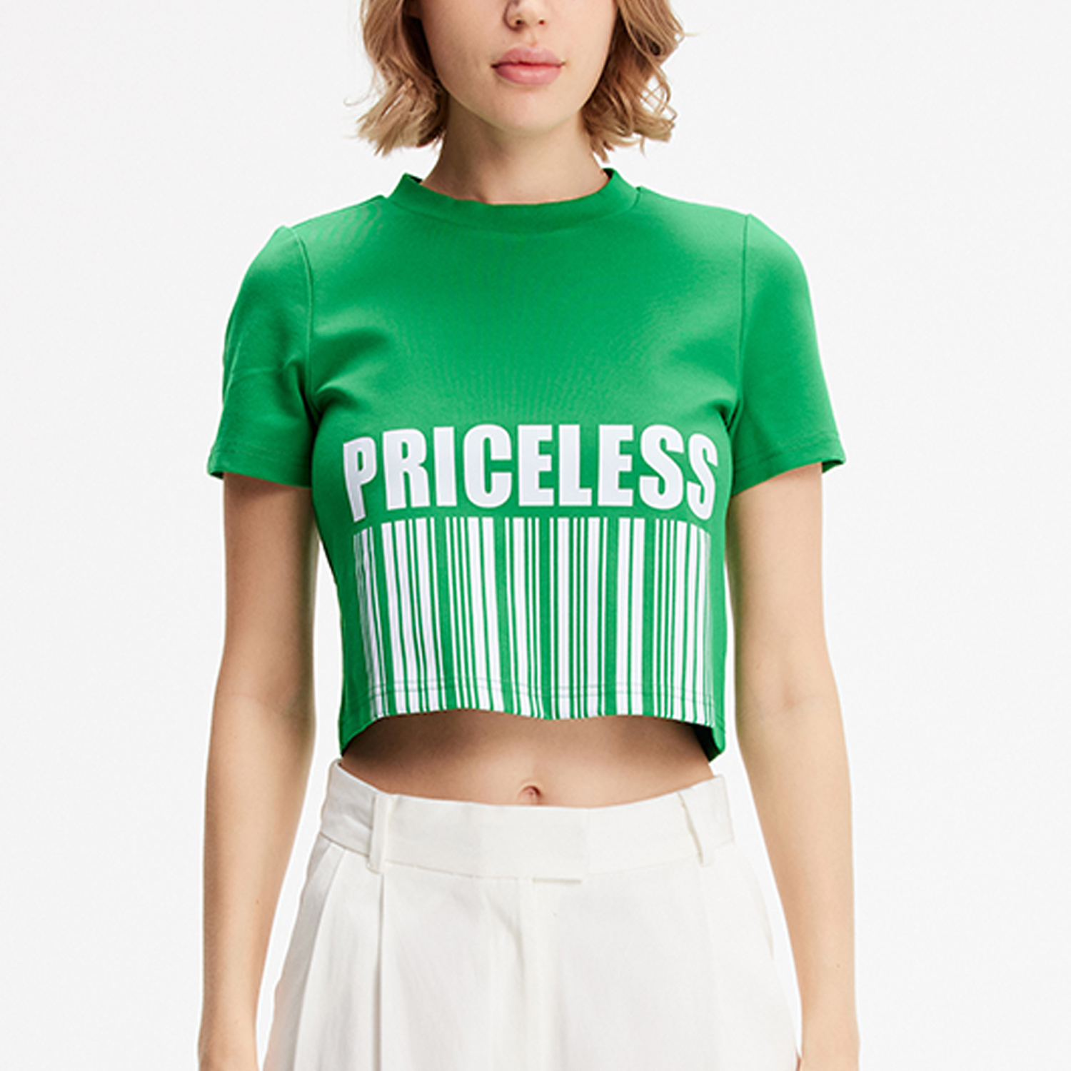 Smart & Joy Crop t-shirt med Typo-tryck dam – bild 2