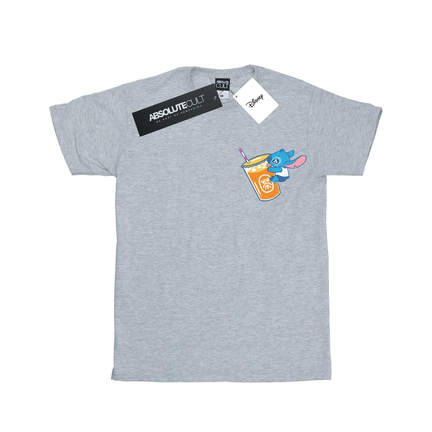 Thumbnail - Disney - "Lilo And Stitch Drink" T-Shirt für Mädchen (Grau)