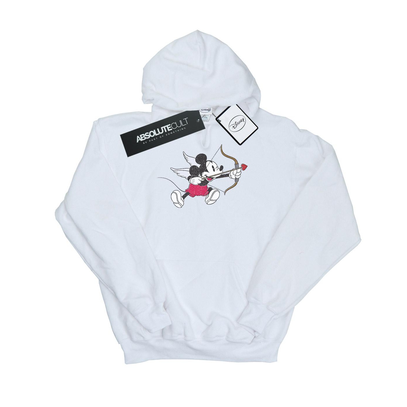 Thumbnail - Disney - "Mickey Mouse Love Cherub" Kapuzenpullover für Damen (Weiß)