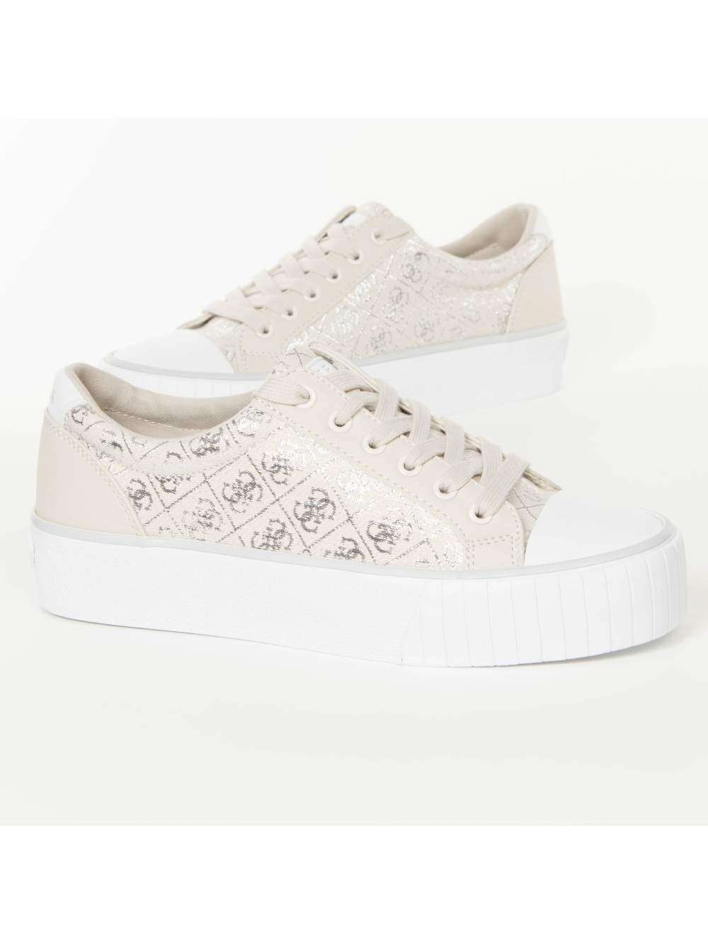 Guess damsneakers med logotyp, storlek 4G, silverfärgade – bild 2