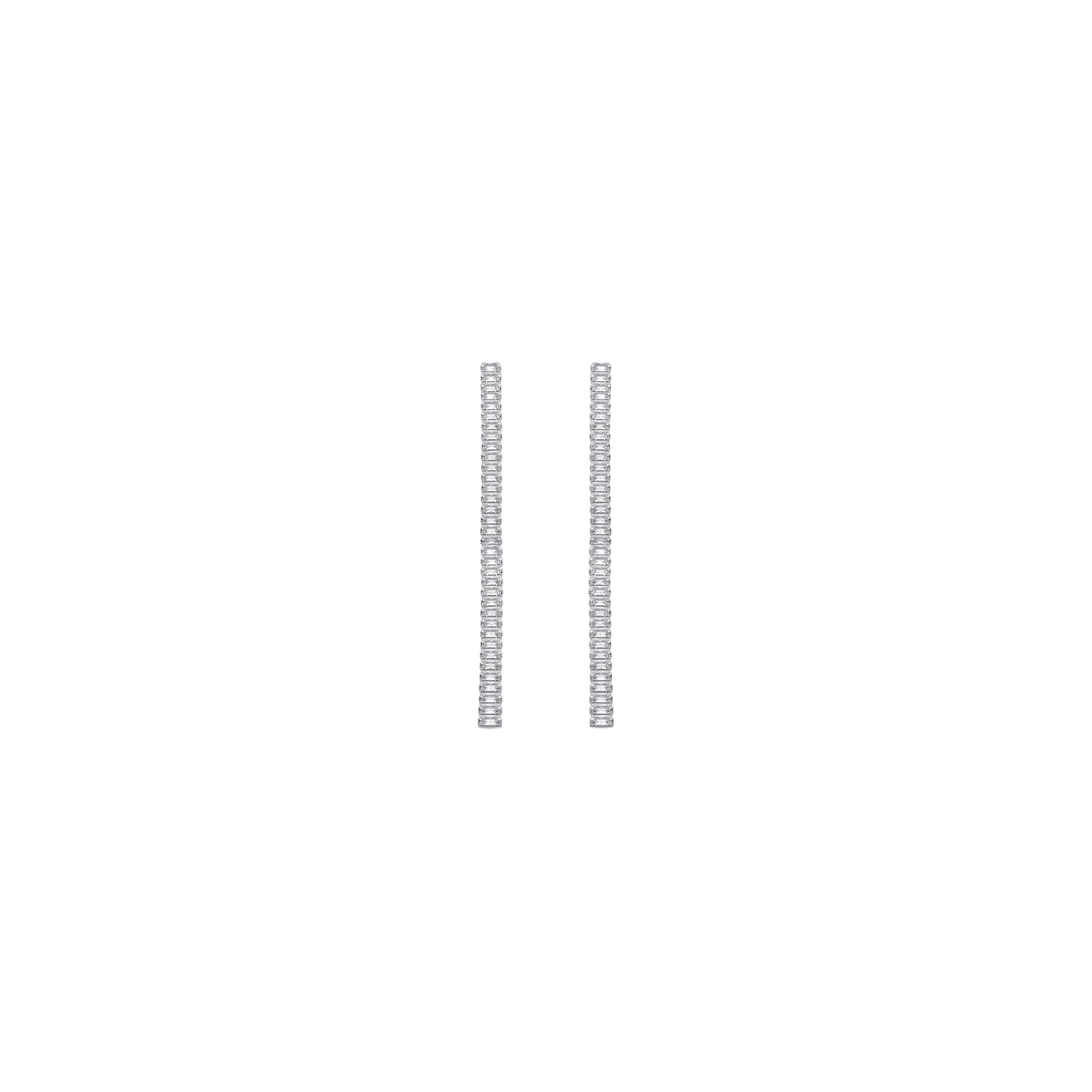 Thumbnail - Luxenter Rhodium plattierte Brillant Zirkonia Ohrringe - Buswa