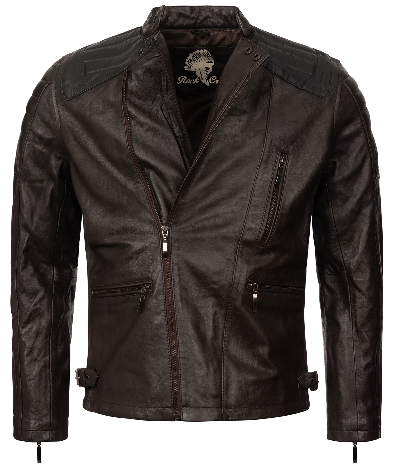 Thumbnail - Rock Creek Lederjacke Dunkelbraun