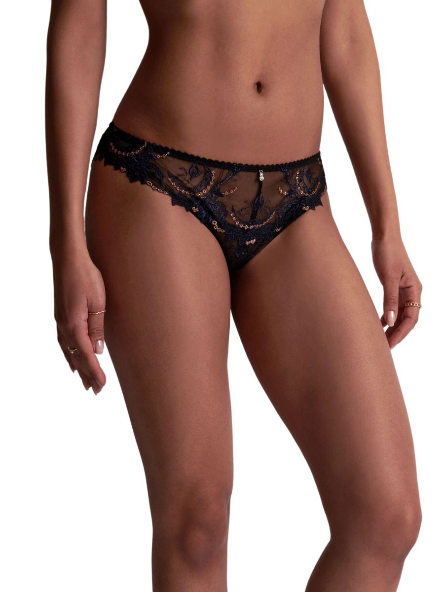 Aubade Womens Amour Precieux Italian Brief – Blue Polyamide – Size Medium