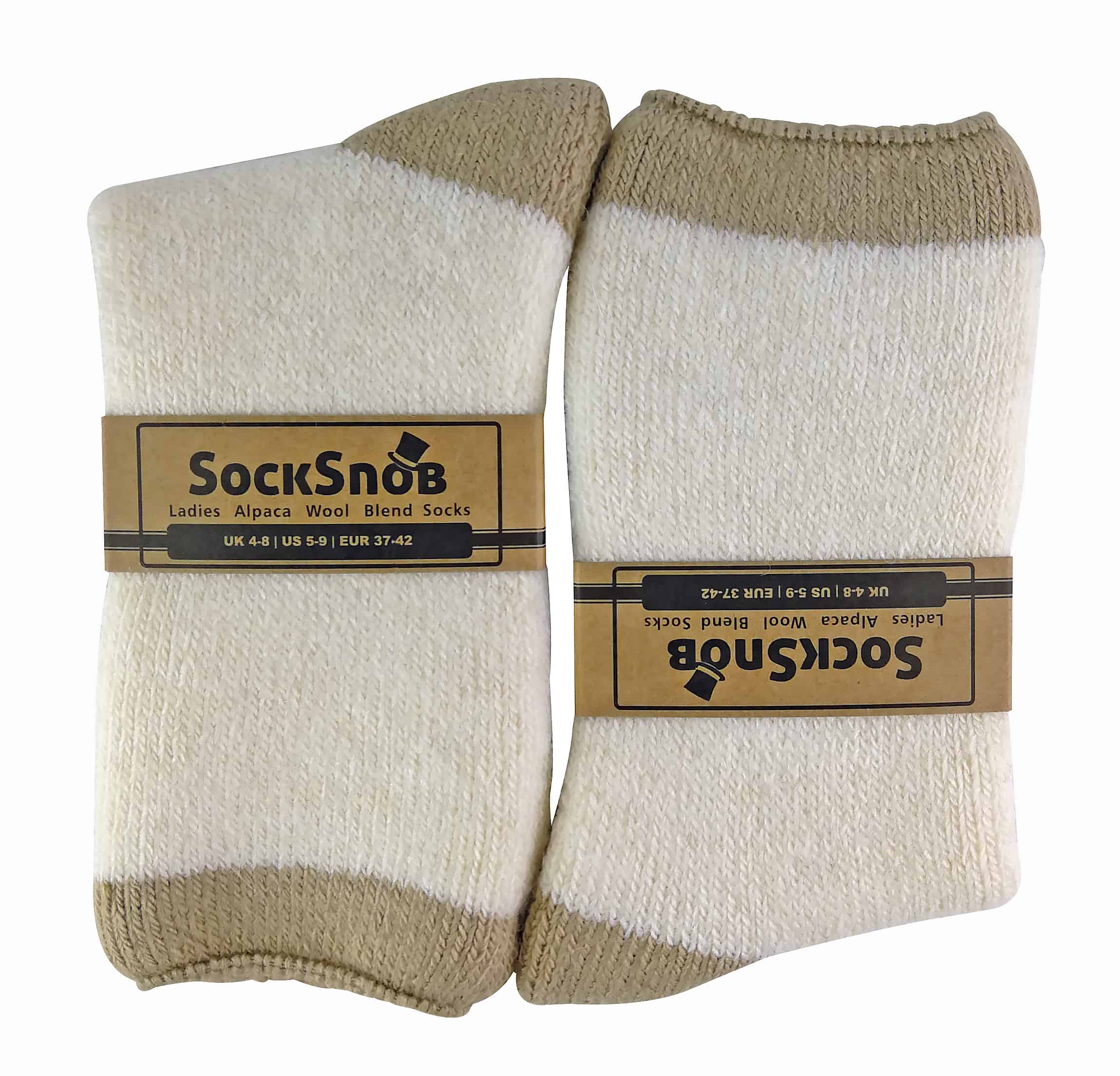 Sock Snob Termiska tofflor med griptång för damer i alpackaullblandning – bild 2