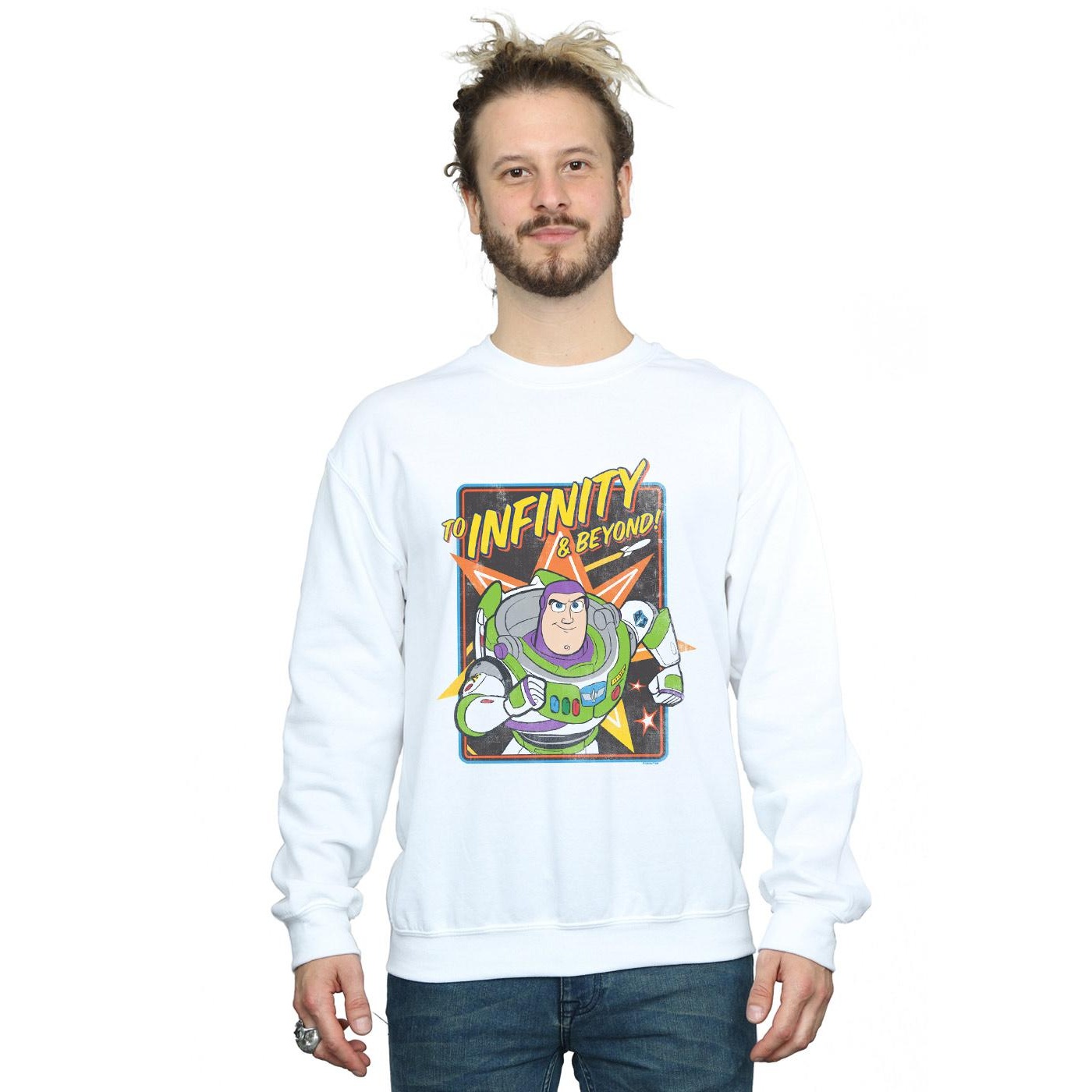 Disney Mens Toy Story 4 Buzz To Infinity Sweatshirt (White) herr – bild 2