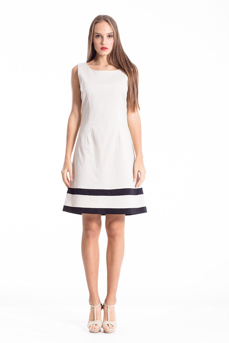 Ärmelloses Kleid mit Streifendetail EU 36 / UK 8