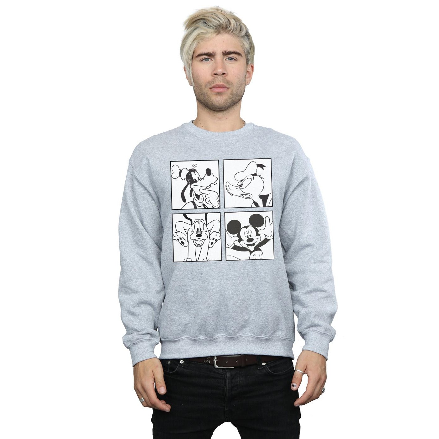 Disney Mens Mickey, Donald, Goofy And Pluto Boxed Sweatshirt (Sports Grey) herr – bild 2