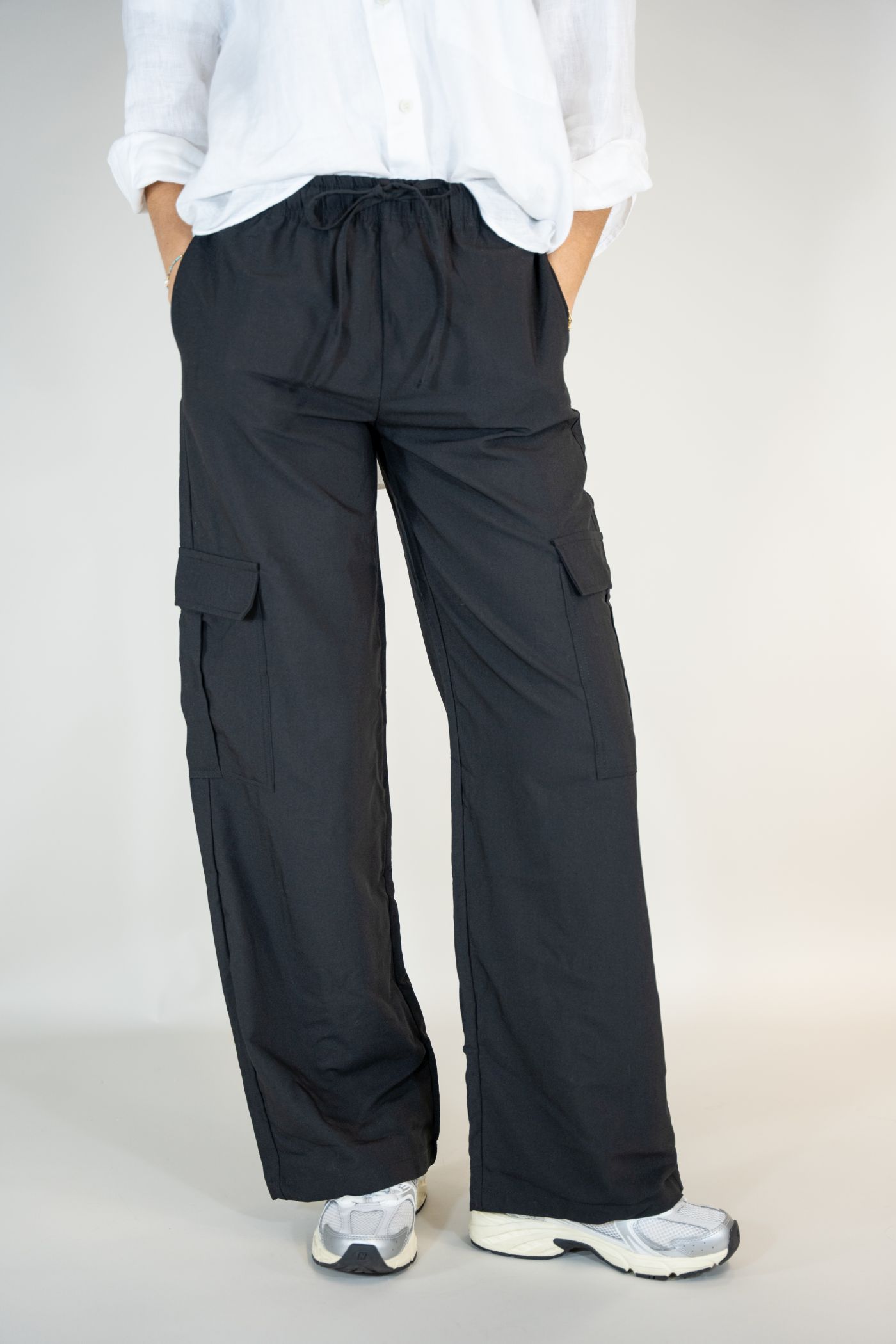Thumbnail - Sophia Damen Cargohose Schwarz Wide Leg