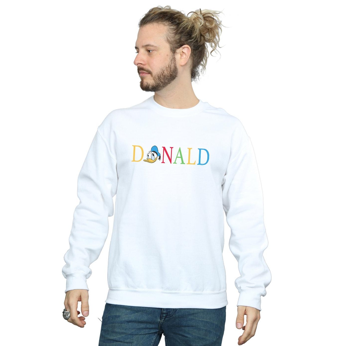 Disney Mens Donald Duck Letters Sweatshirt (White) herr – bild 2
