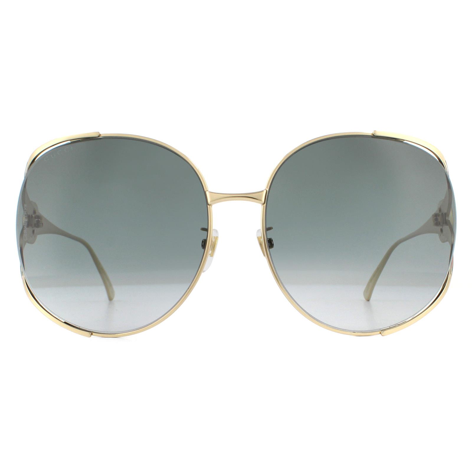 Thumbnail - Gucci Sonnenbrille GG0225S 001 Gold Grau Gradient