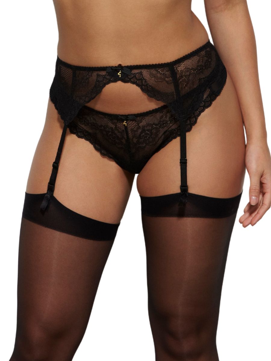 Gossard Womens Superboost Suspender Belt – Black Polyamide – Size X-Large