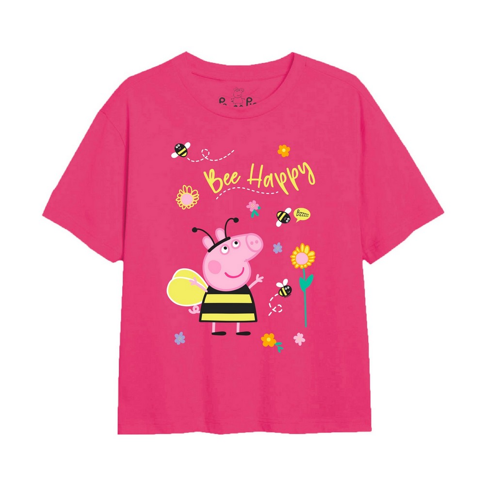 Peppa Pig - T-shirt BEE HAPPY - Fille (Fuchsia)