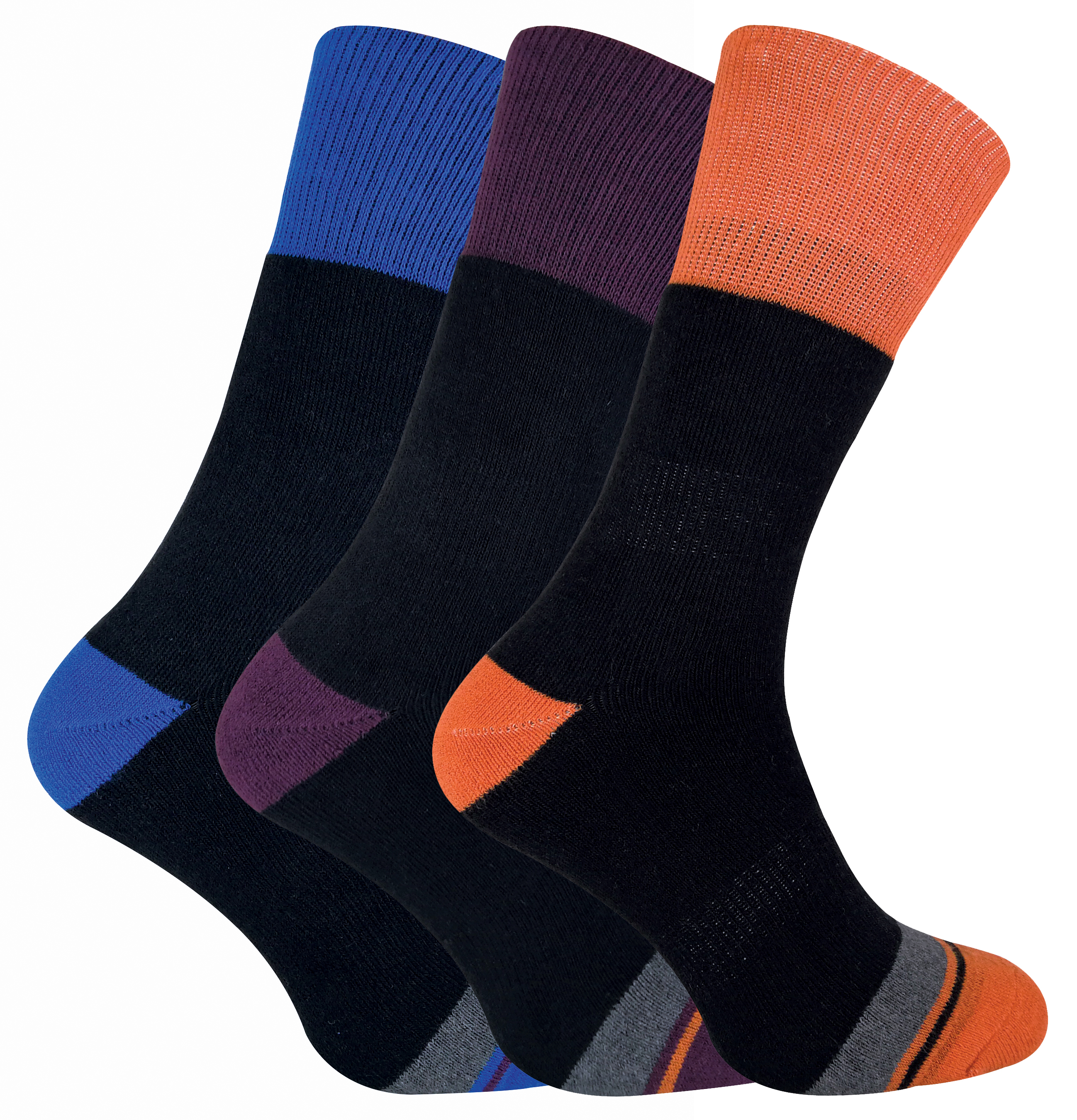 Peninsula - 3 Paires Homme Chaussettes avec Double Peau pour Randonnée - Pack 1