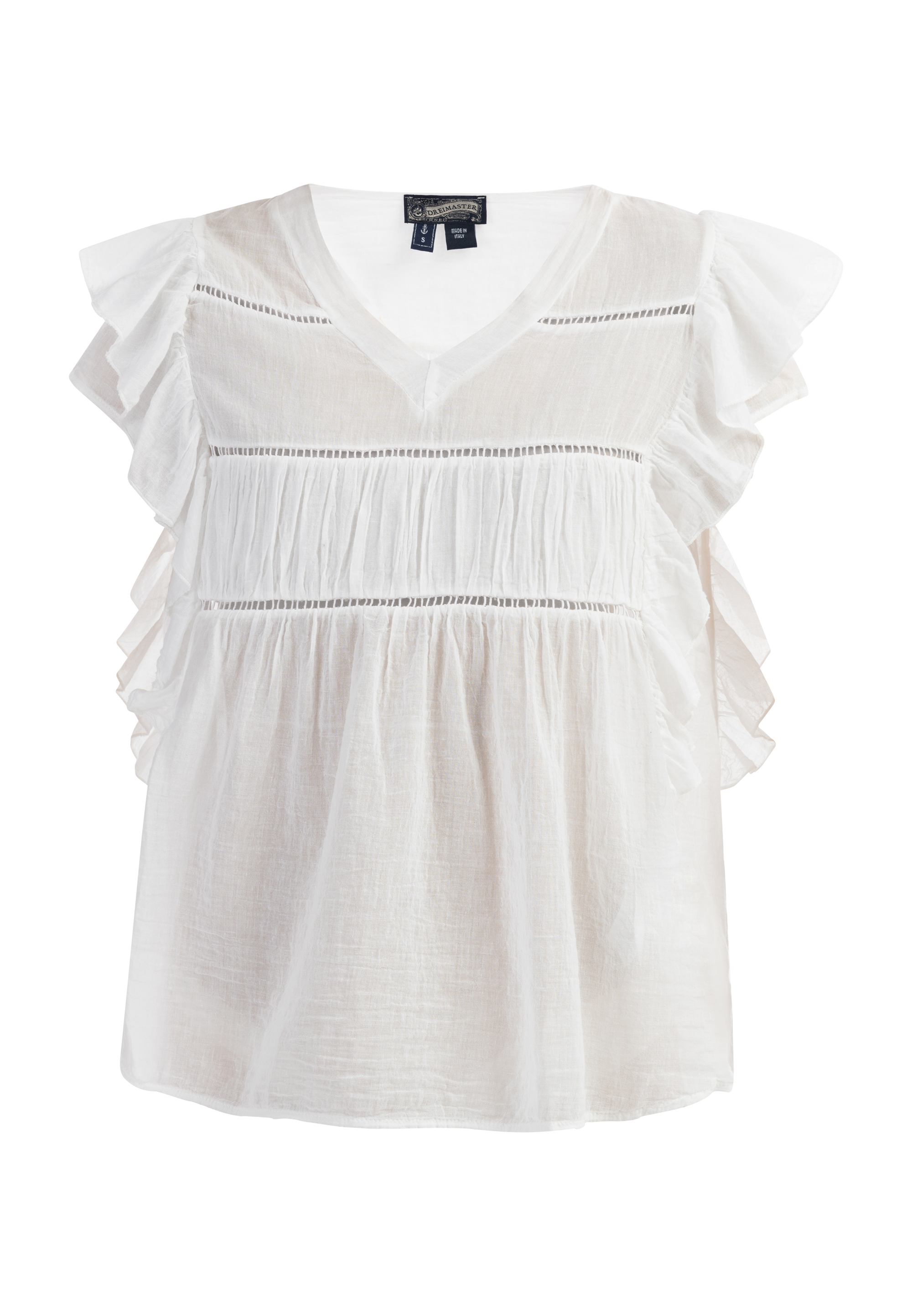 Thumbnail - Dreimaster Blusenshirt Damen Wollweiß