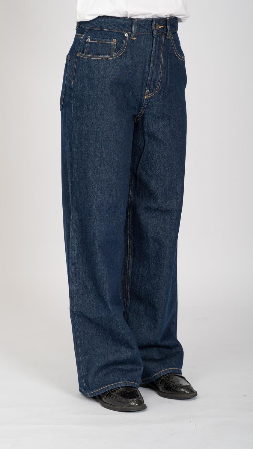 Thumbnail - Le jean Performance Original Wide - Denim bleu foncé.