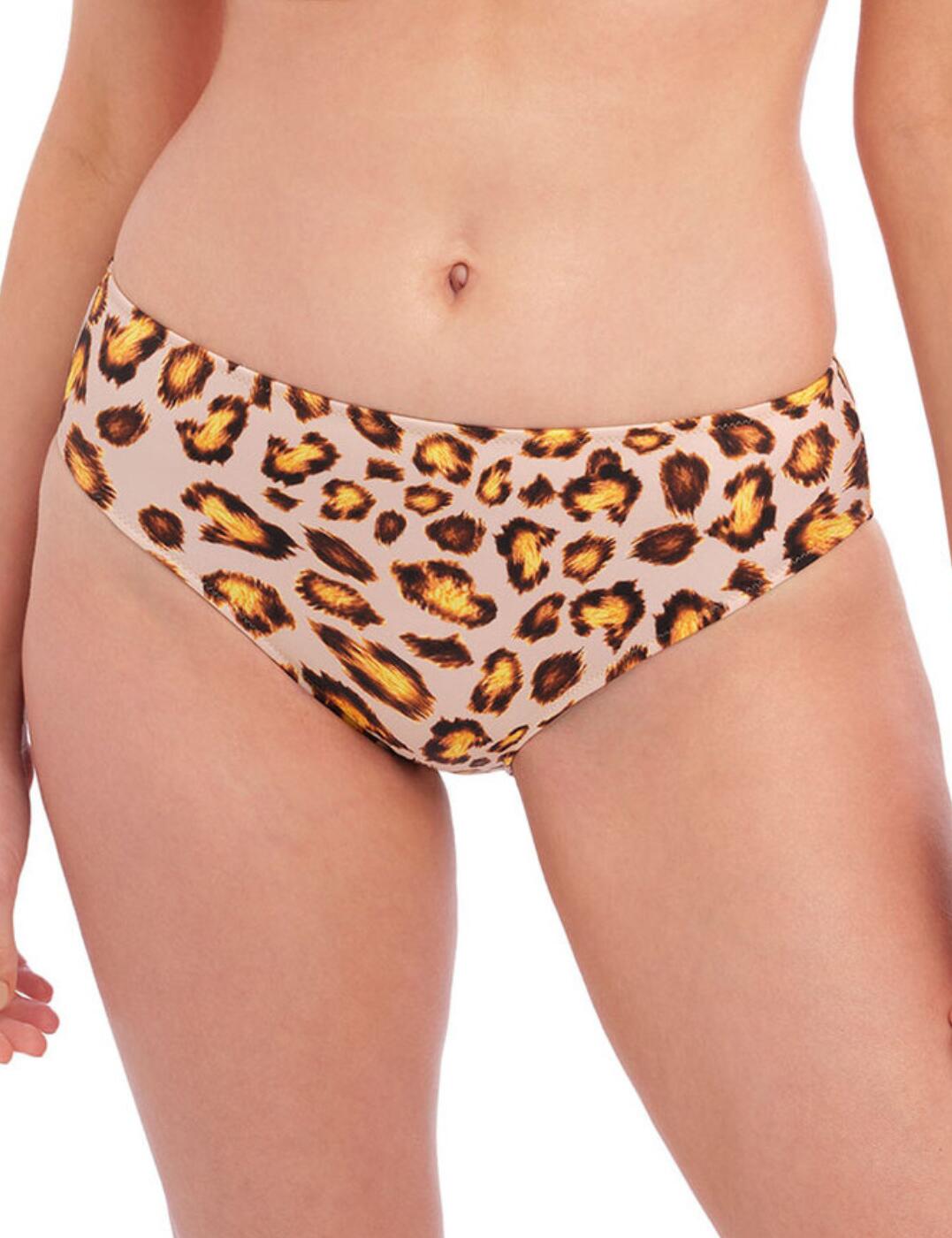 Fantasie Womens 502172 Kabini Oasis Mid Rise Bikini Brief - Brown Elastane - Size 14 Uk