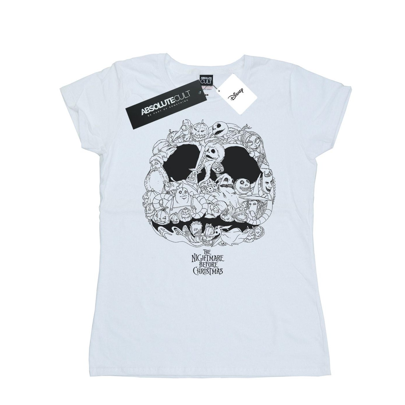 Thumbnail - Disney - "Nightmare Before Christmas Jack Skellington Jack-O-Lanterns" T-Shirt für Damen (Weiß)