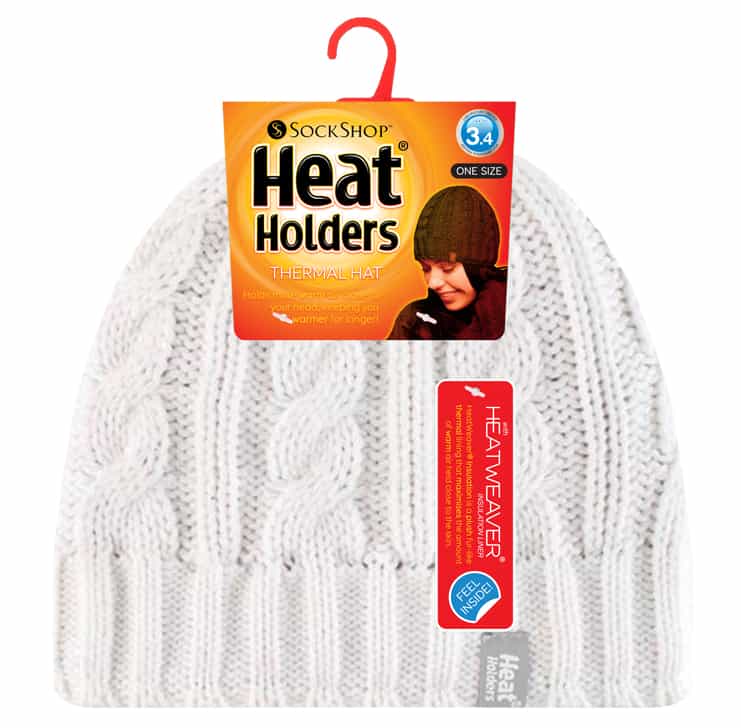 Heat Holders Värmeisolerande fleecefodrad kabelstickad vintermössa för kvinnor dam – bild 2