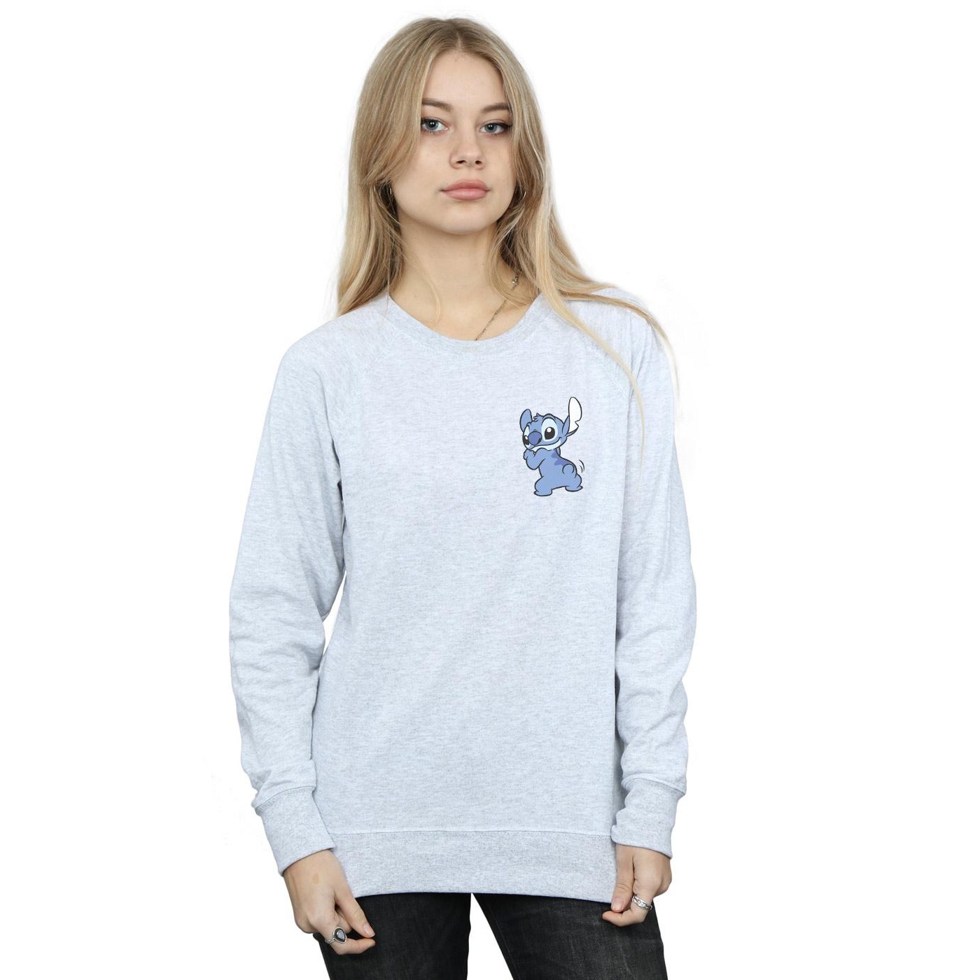 Disney Womens/Ladies Lilo And Stitch Stitch Backside Breast Print Sweatshirt (Sports Grey) dam – bild 2