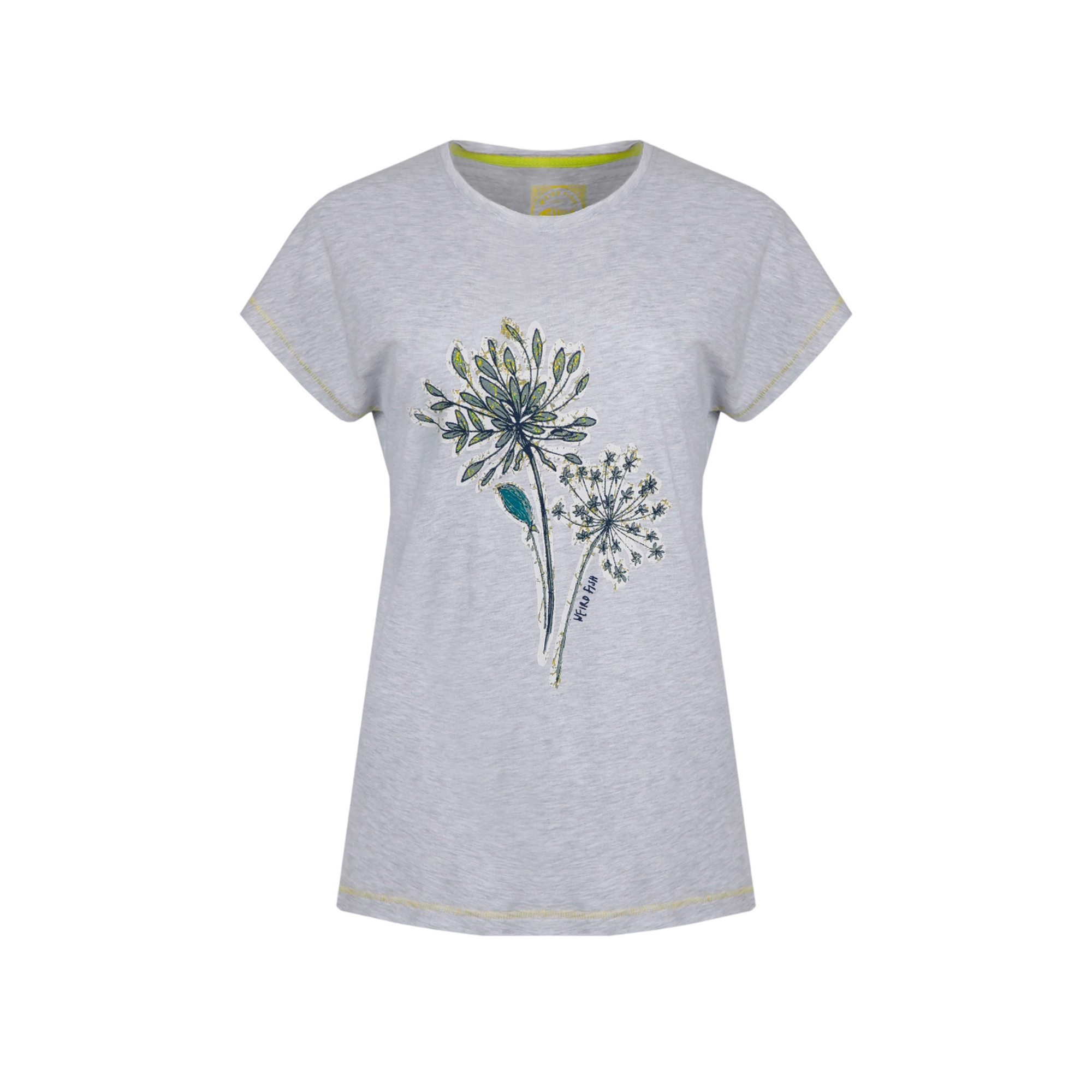 Thumbnail - Weird Fish - "Seedheads" T-Shirt Baumwolle aus biologischem Anbau für Damen (Perlengrau meliert)