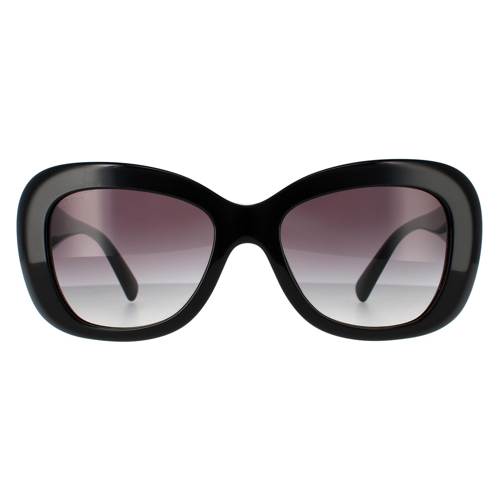 Versace Butterfly Womens Black Grey Gradient Sunglasses - One Size