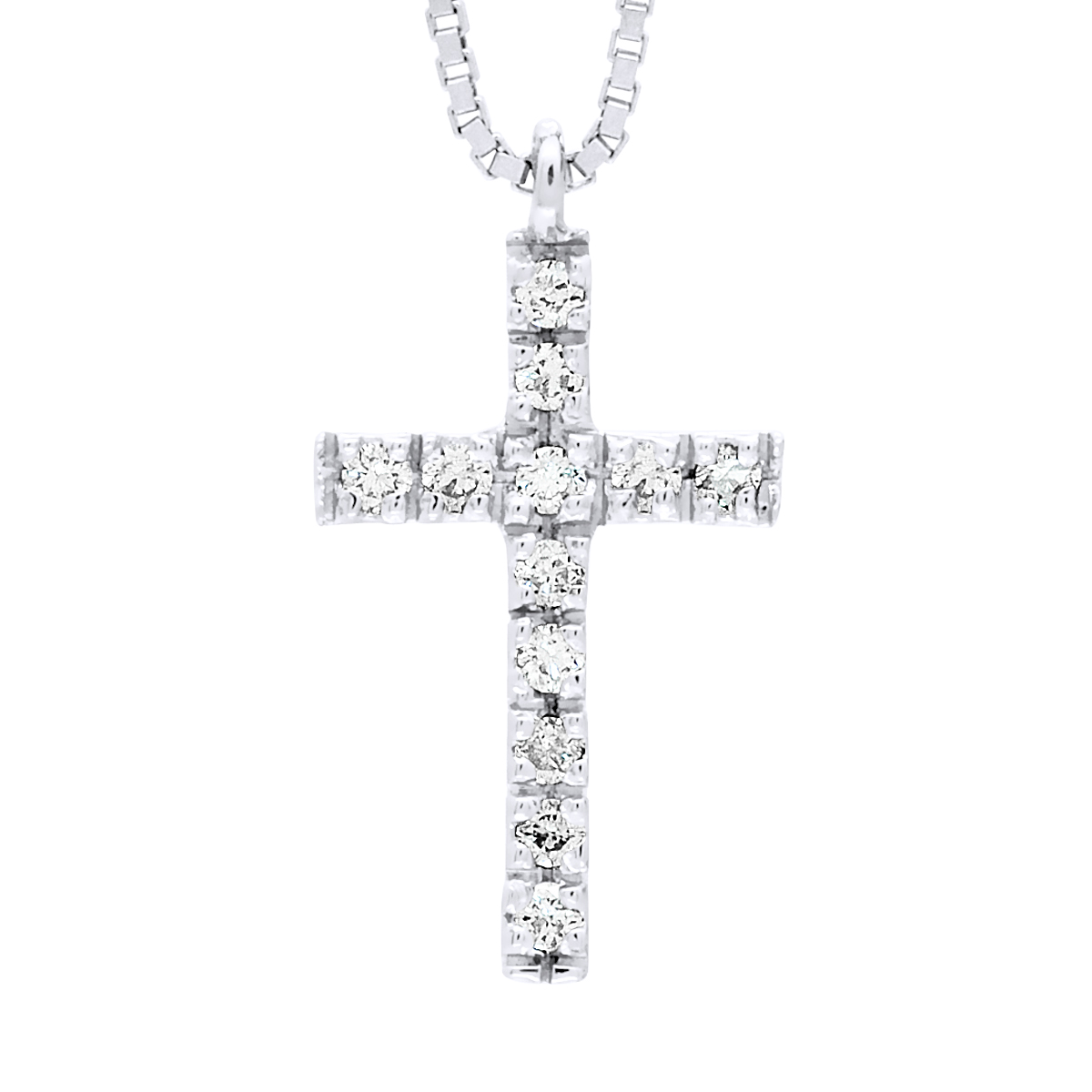 Kruis ketting Diamonds 0.070 Cts White Gold