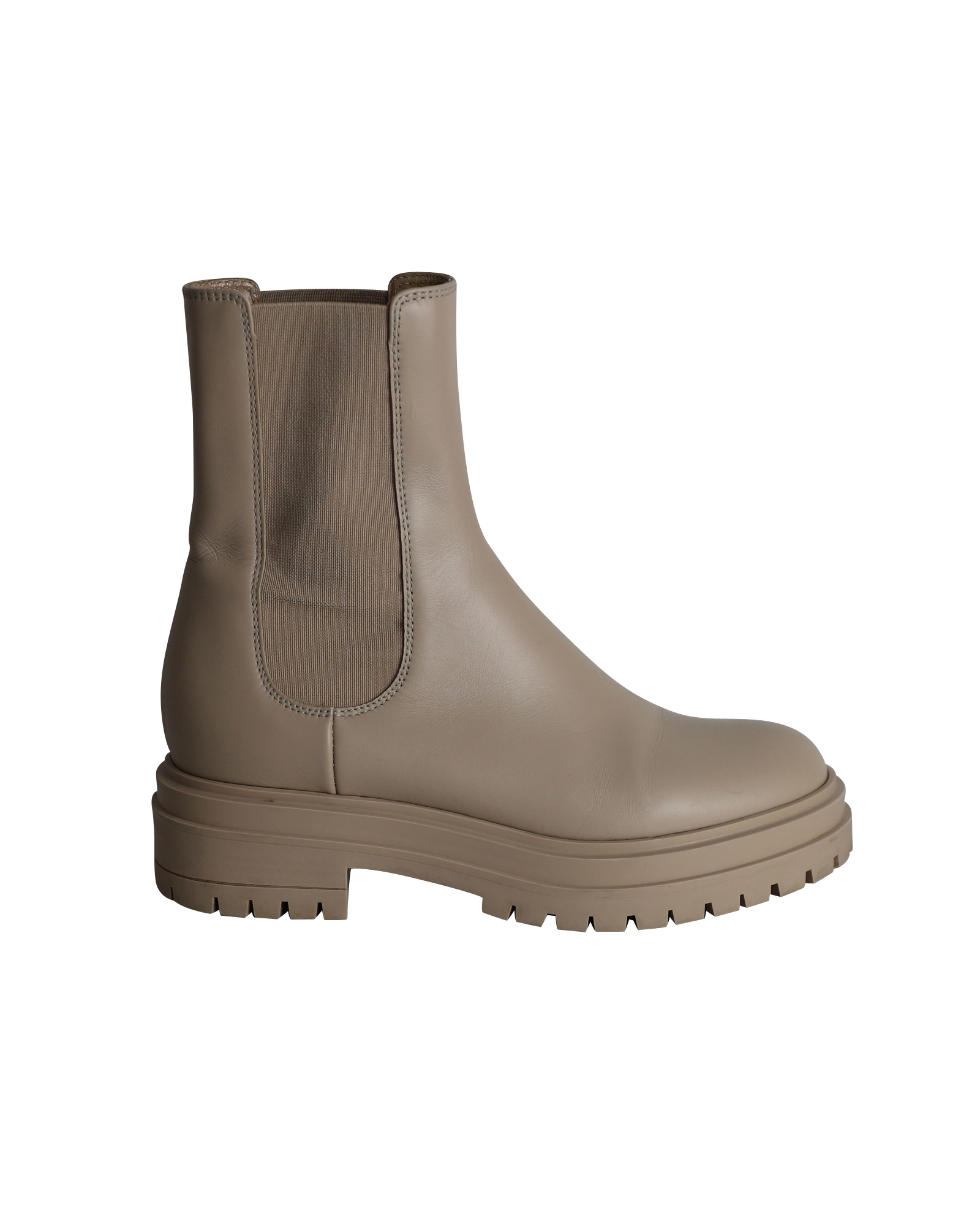 Gianvito Rossi Pre-owned Womens Chester Chelsea Boots in Beige Calfskin Leather – Size 34.5 EU/IT