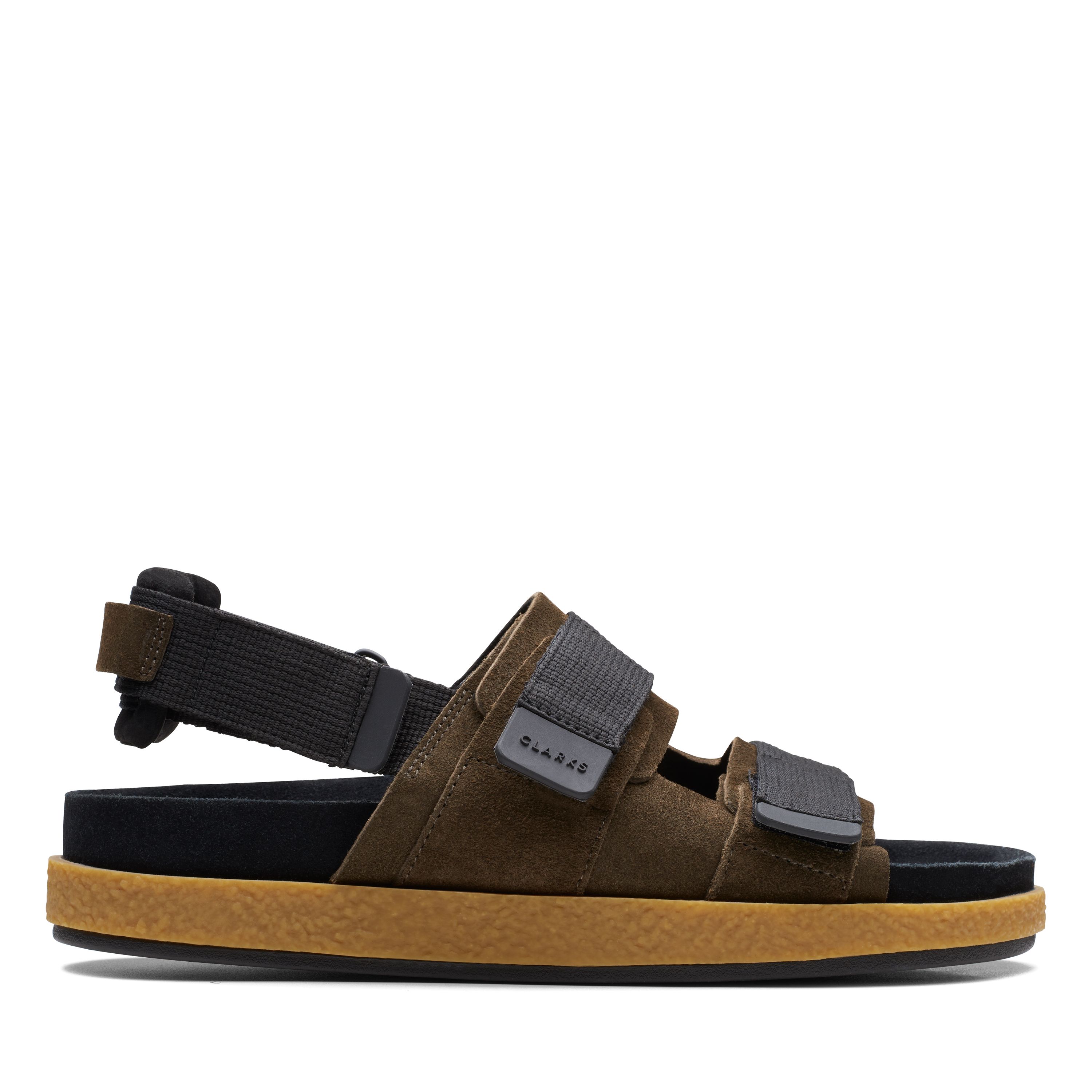 Clarks Men Overleigh Tor Sandals Sz 9.5 Olive Suede Summer Adjustable Straps Clarks Originals Men main image 3