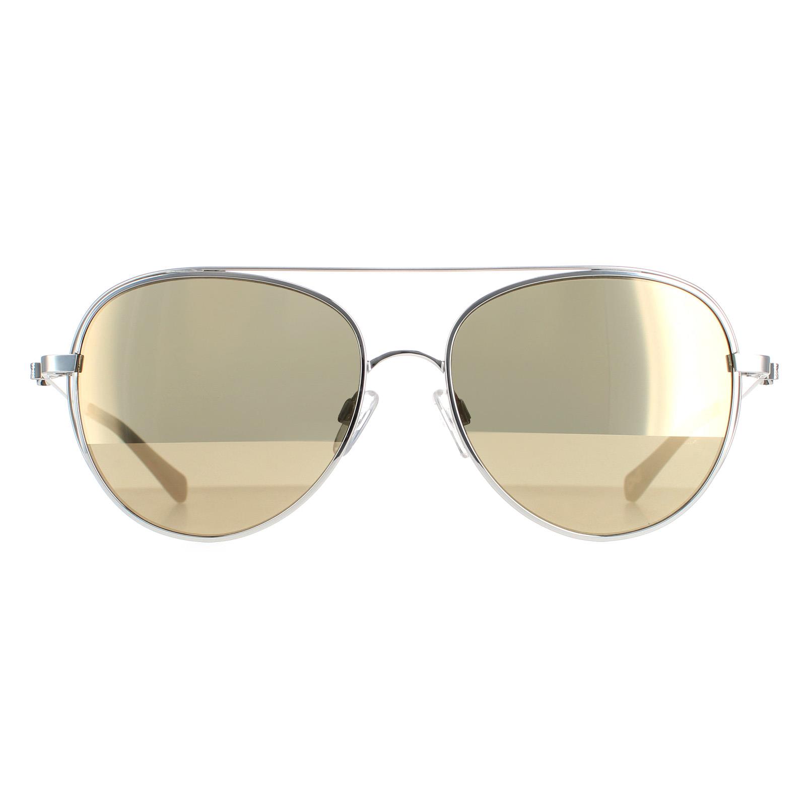 Ted Baker Aviator Womens Silver Gold Brown TB1575 Runa Metal - One Size