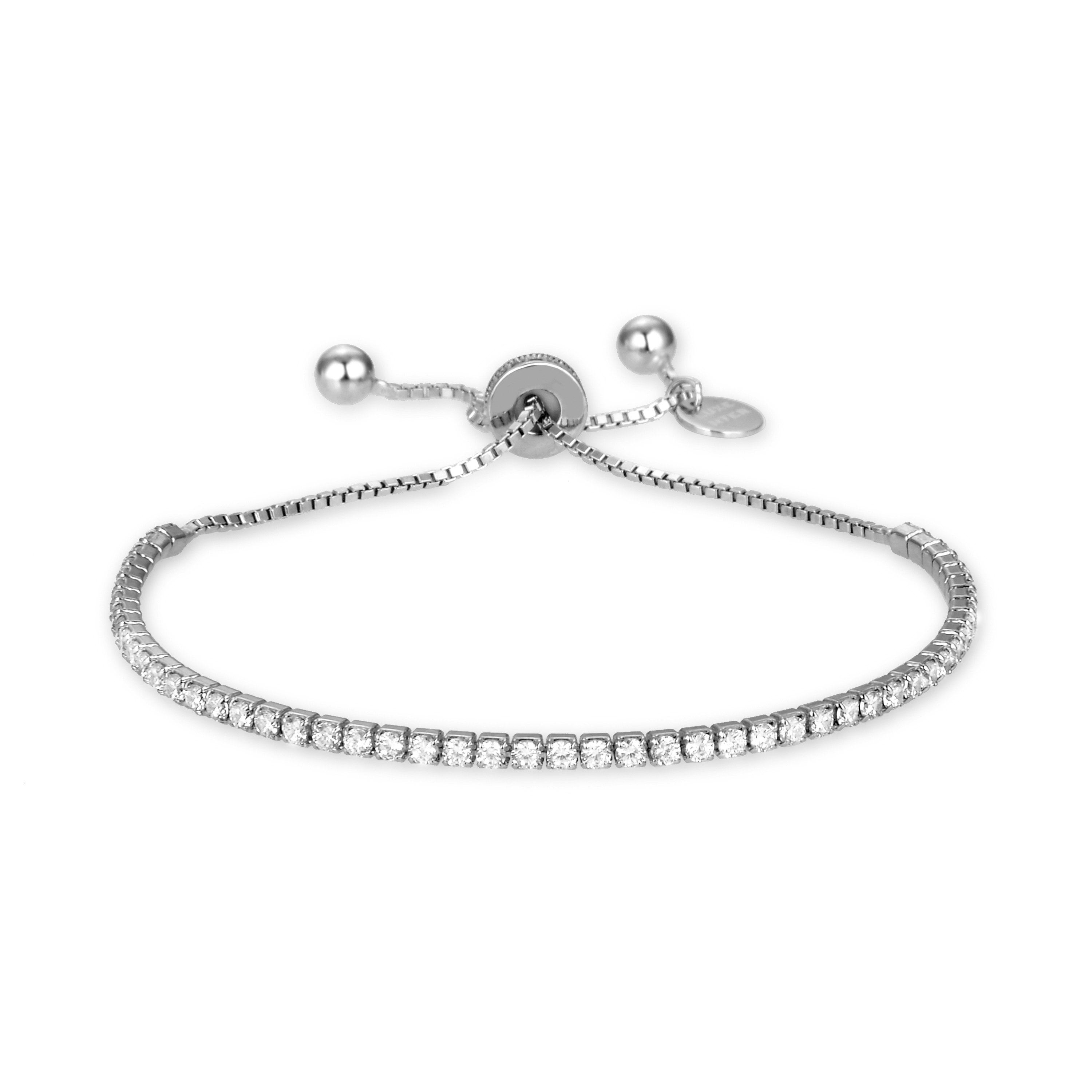 kileh-armband i 925 sterling silver och glänsande zirkonia med rodiumpläterad yta