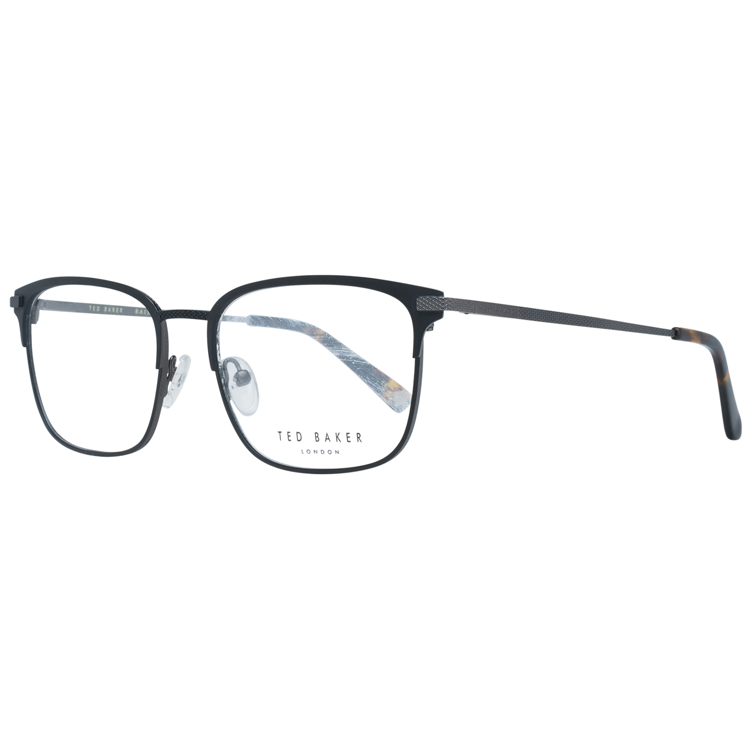 Thumbnail - Ted Baker Square Unisex Schwarz Gunmetal Brillenfassungen