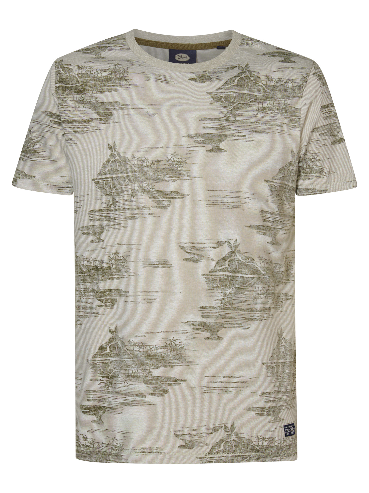 Petrol Industries - Heren All-over Print T-shirt Bask - Groen