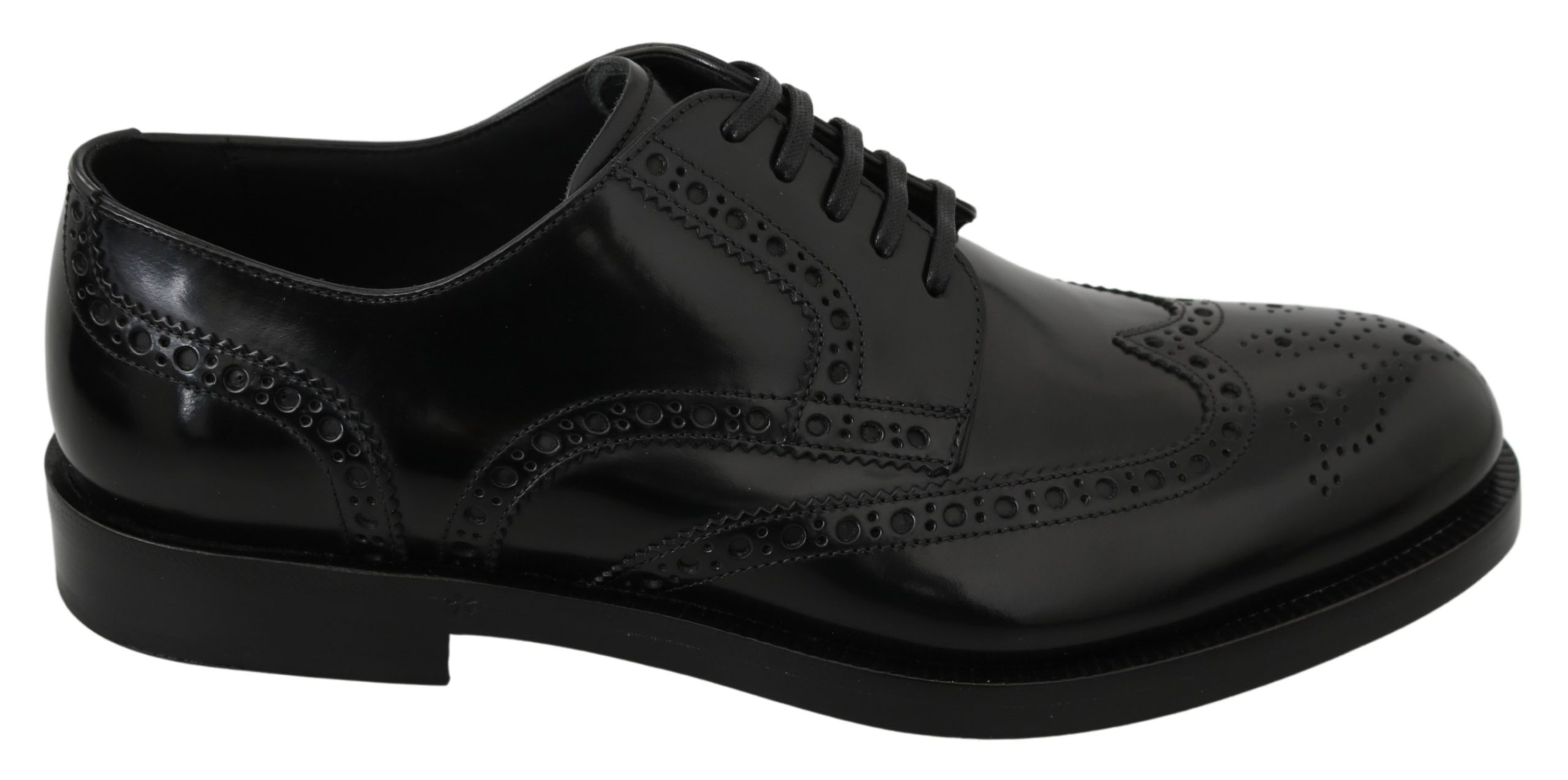 Thumbnail - Dolce & Gabbana Schwarze Leder Derby Formelle Brogue-Schuhe