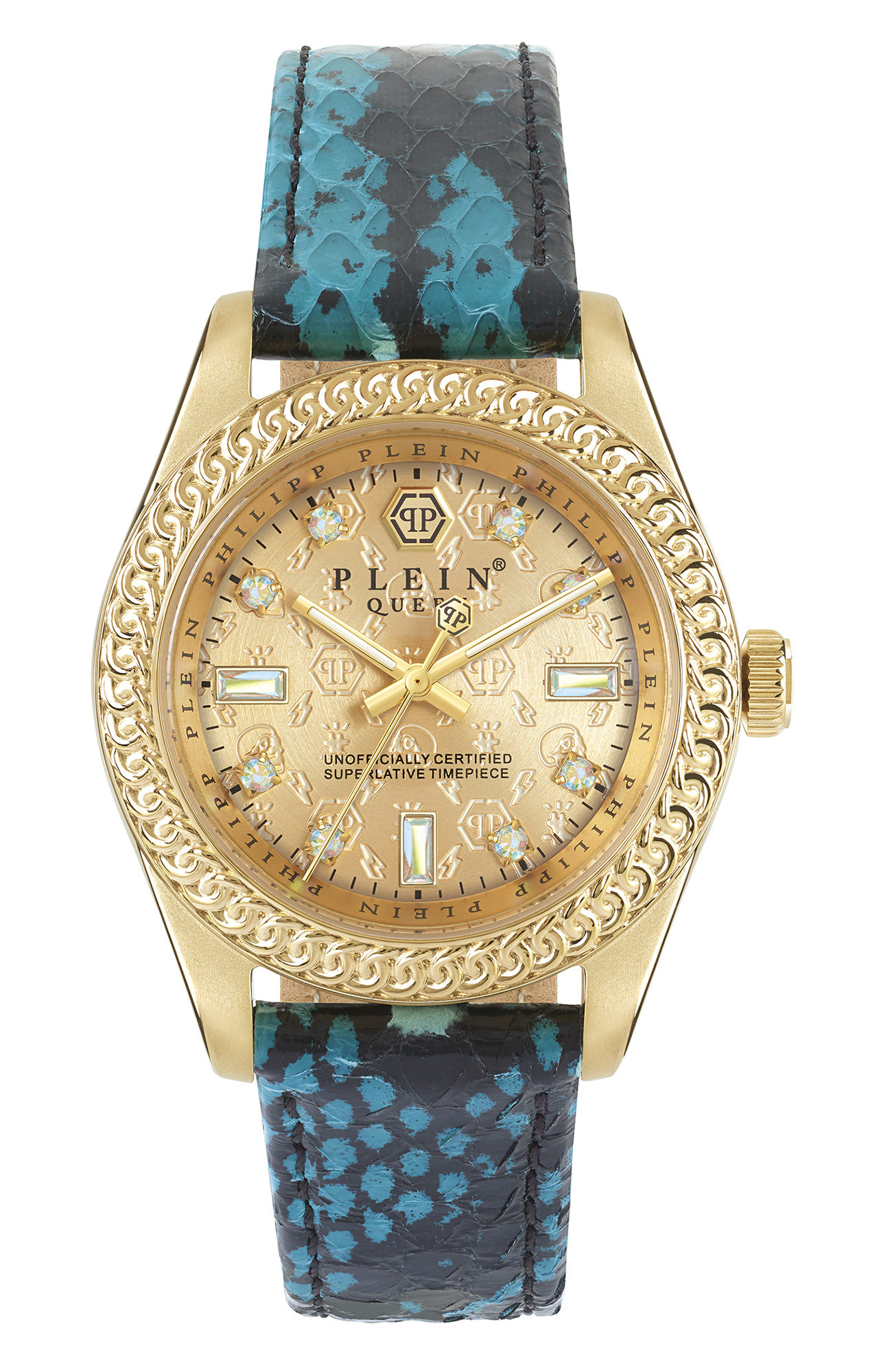 Philipp Plein Queen Kvinno Blå Klocka PWDAA0221
