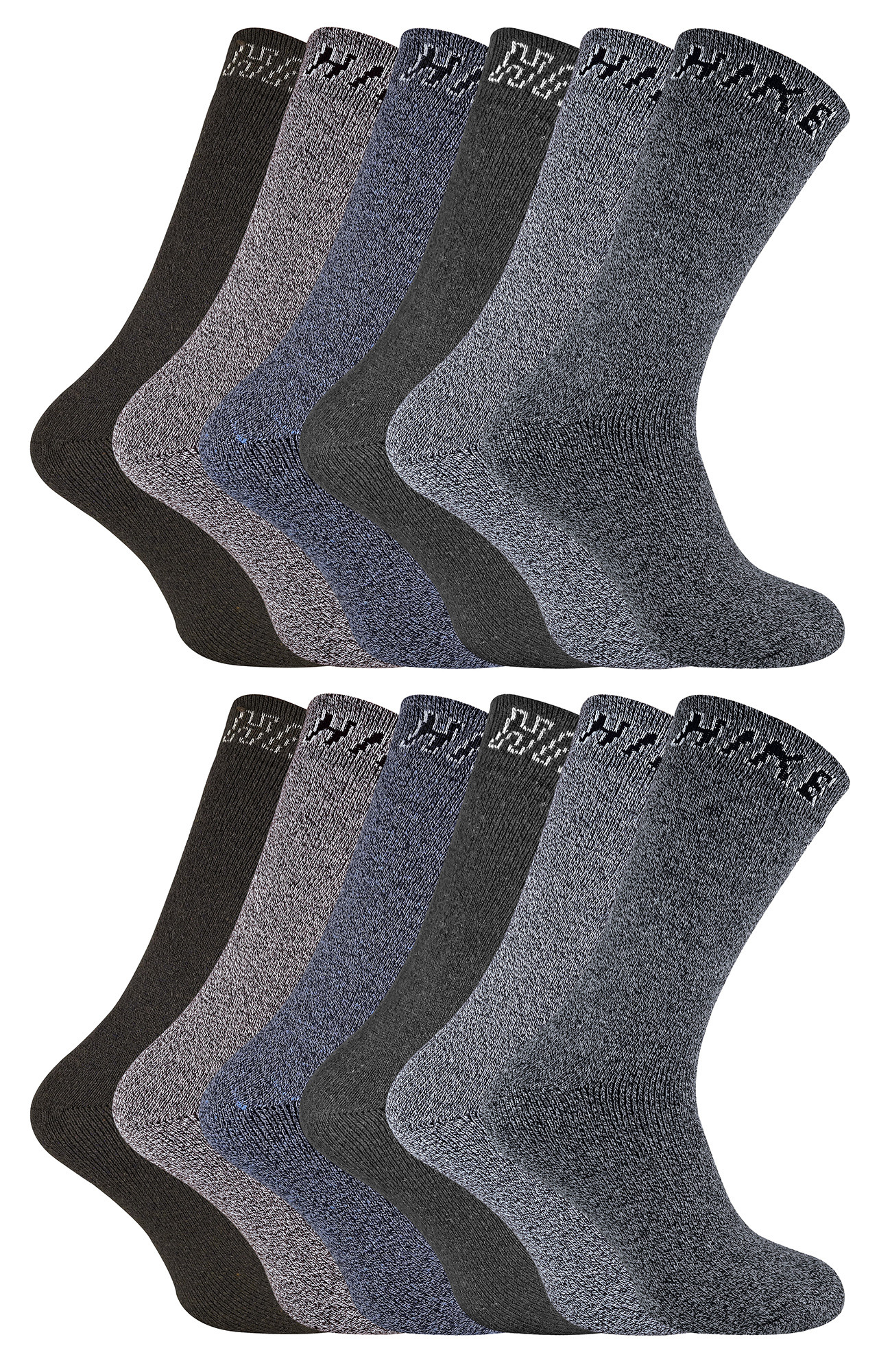 Thumbnail - Sock Snob - 12 Paires Homme Chaussettes Randonnée | Chaussette Botte Rembourre - Pack 2