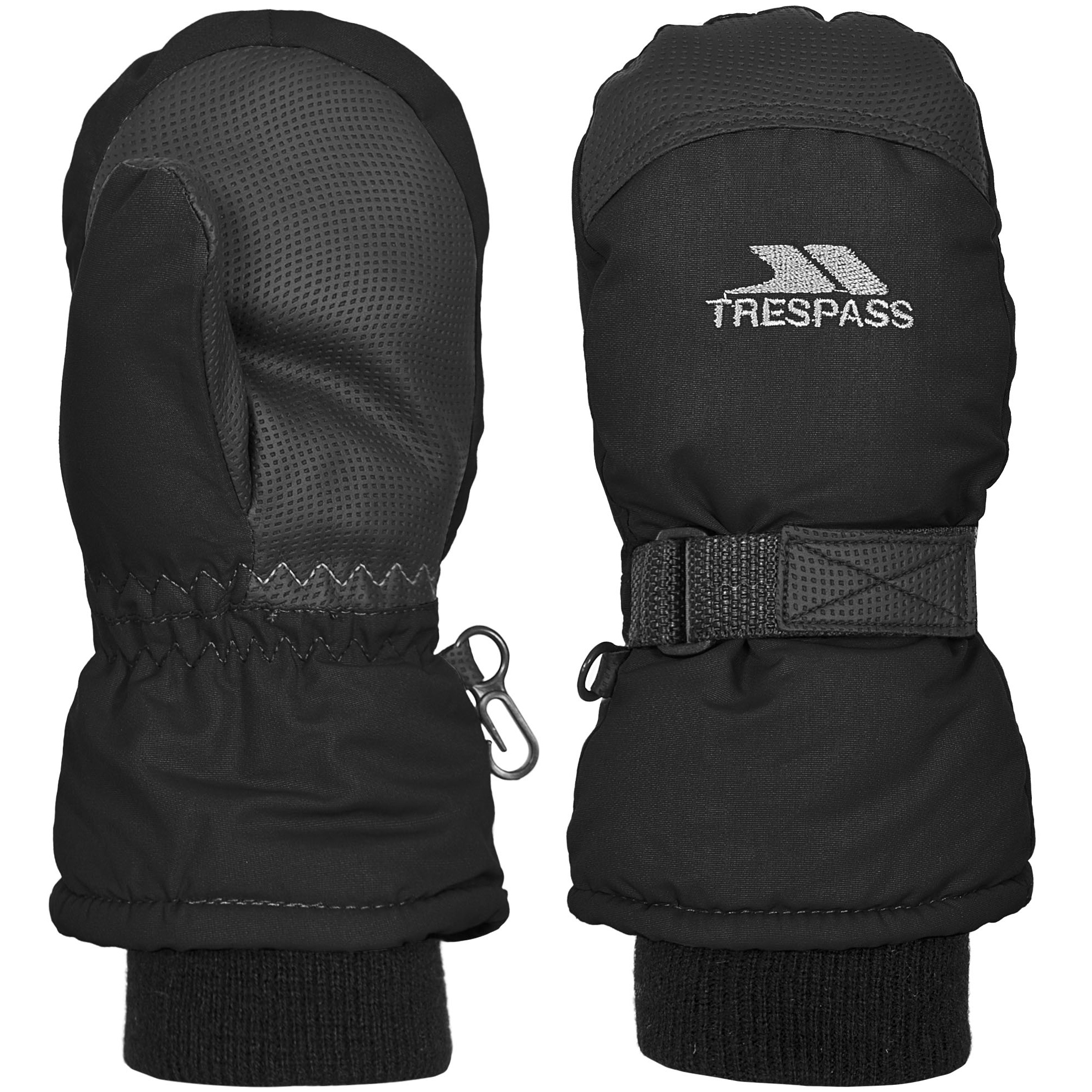 Trespass Childrens Unisex Childrens/Kids Cowa II Winter Ski Mittens - Black - Size 8-9Y