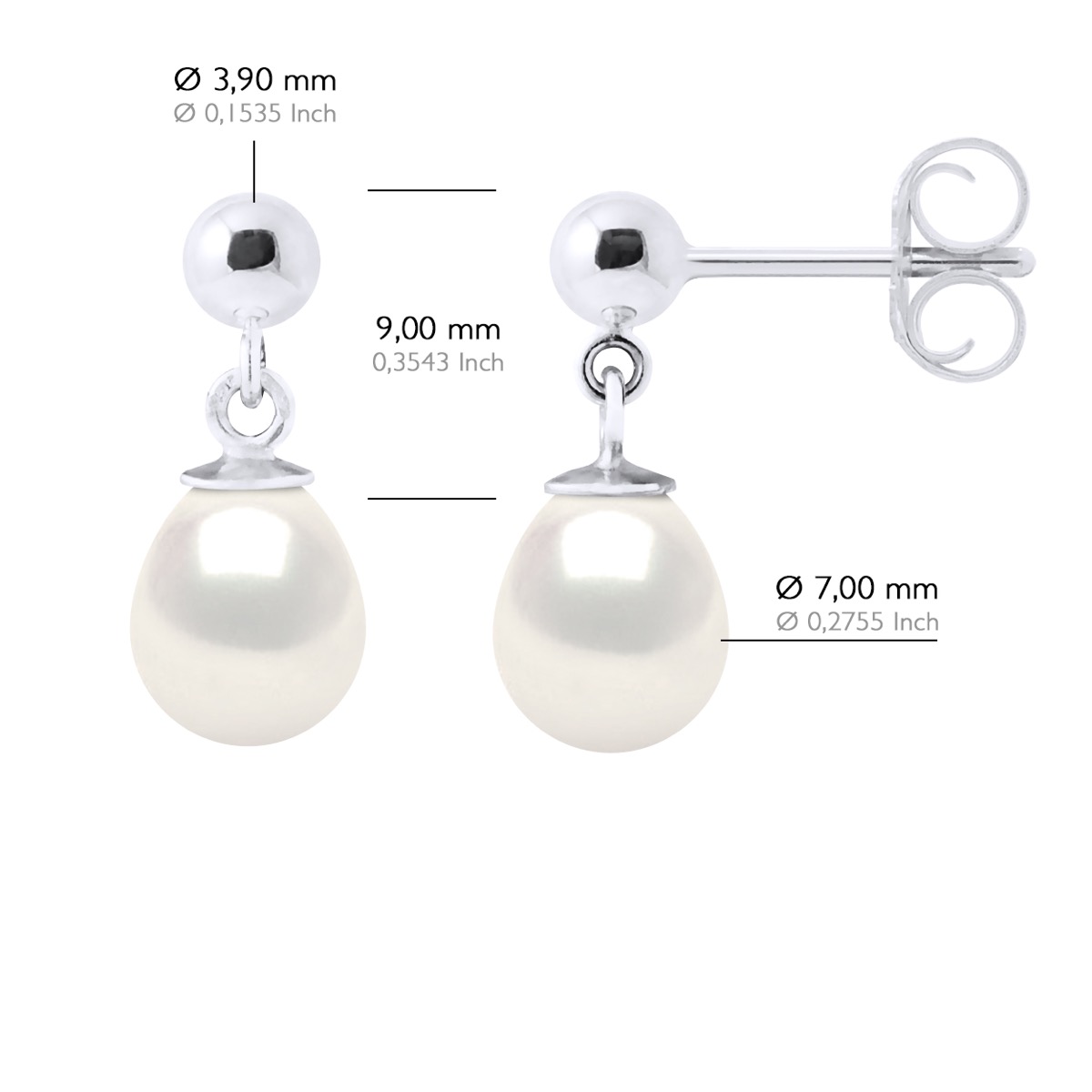 Ateliers Saint Germain Örhängen i vitguld och äkta odlade sötvattenspärlor Pear 7-8 mm dam – bild 2