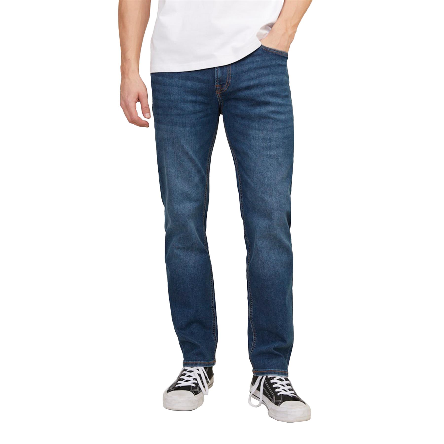 Jack & Jones Herren Blaue Jeans Regula Fit Lässig 5-Taschen-Design