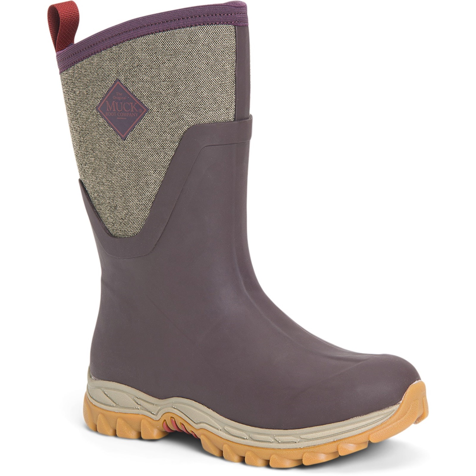 MUCK BOOTS Womens Arctic Sport Mid Wellingtons – Wine Neoprene – Size UK 6