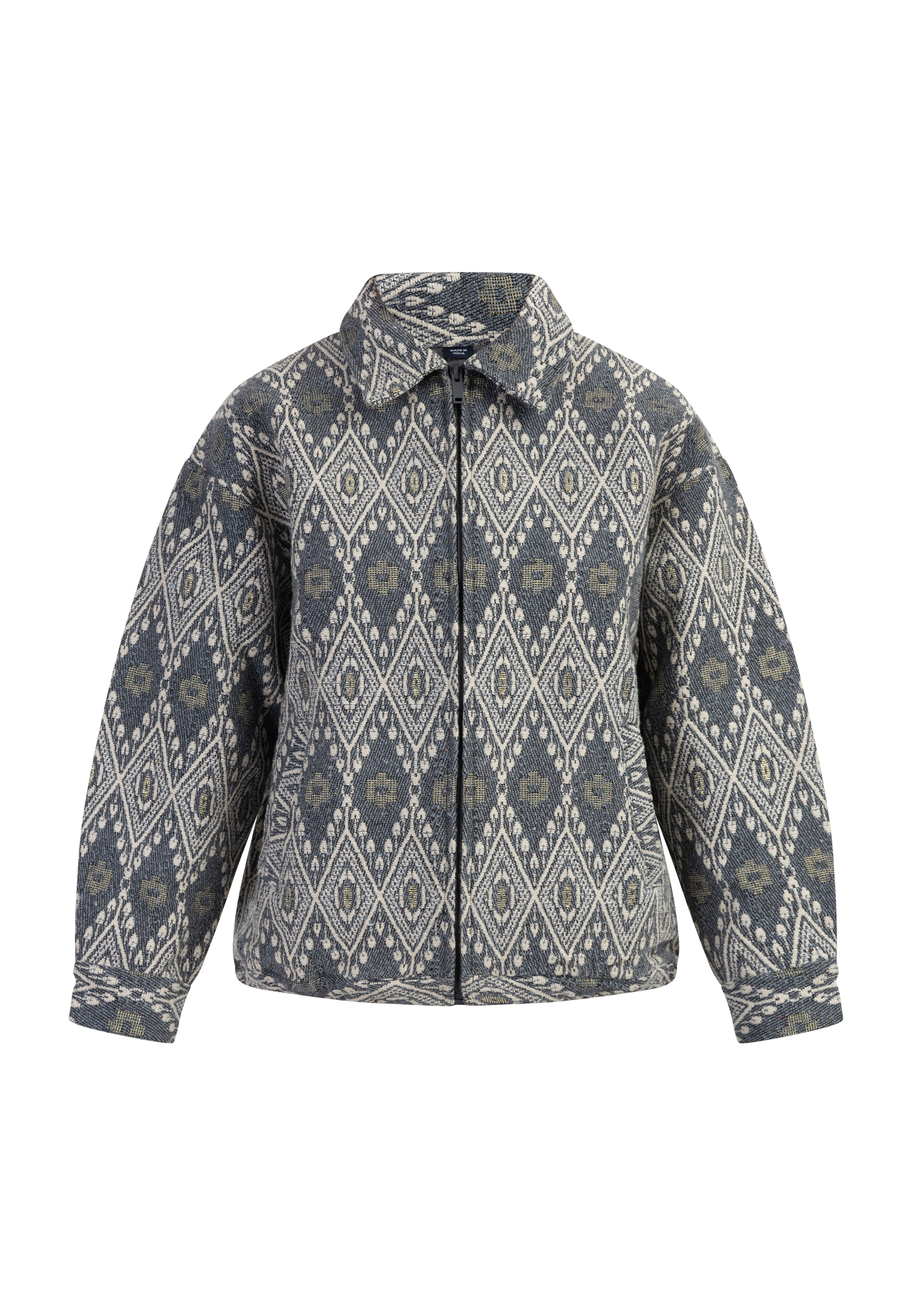 Dreimaster Oversized blouson Dames blauw-grijs