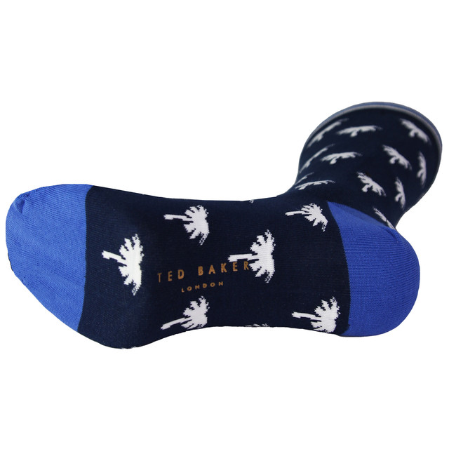 Ted Baker London Mini Palm Tree Tryckt Blå Herrstrumpor MXSBISTORTXH9M – bild 2